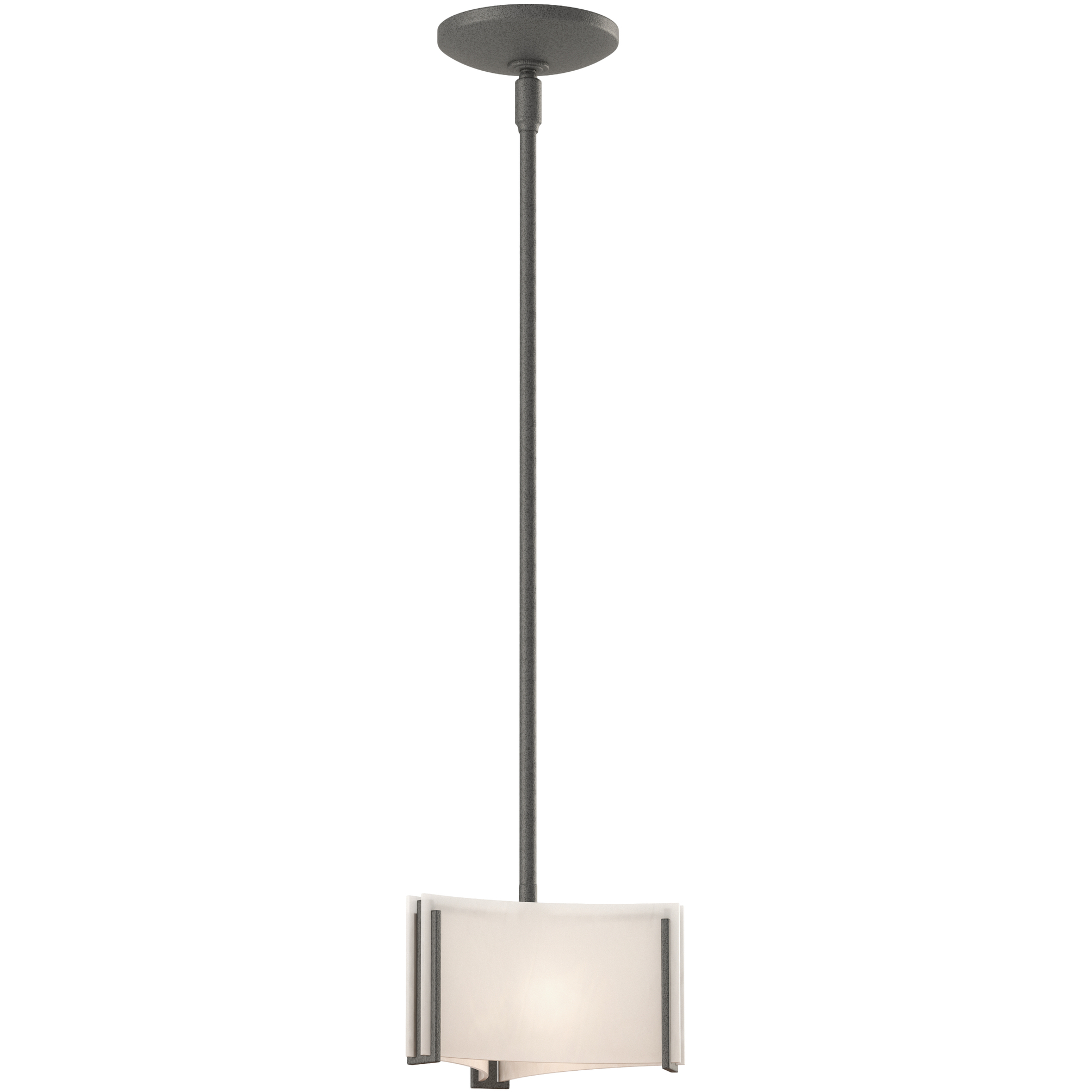 Exos Delta 1 Light 8 inch Natural Iron Mini Pendant Ceiling Light in White Art
