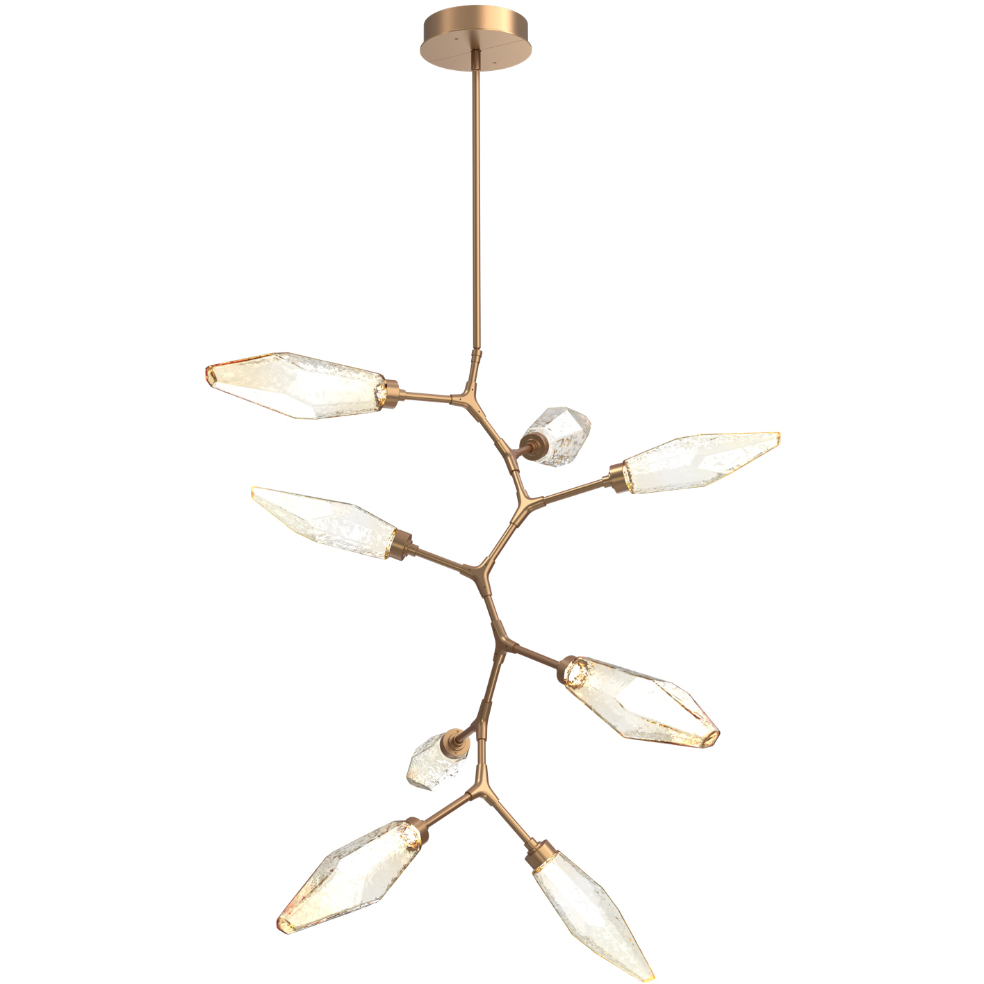 Rock Crystal LED 37.1 inch Novel Brass Chandelier Ceiling Light, Modern Vine