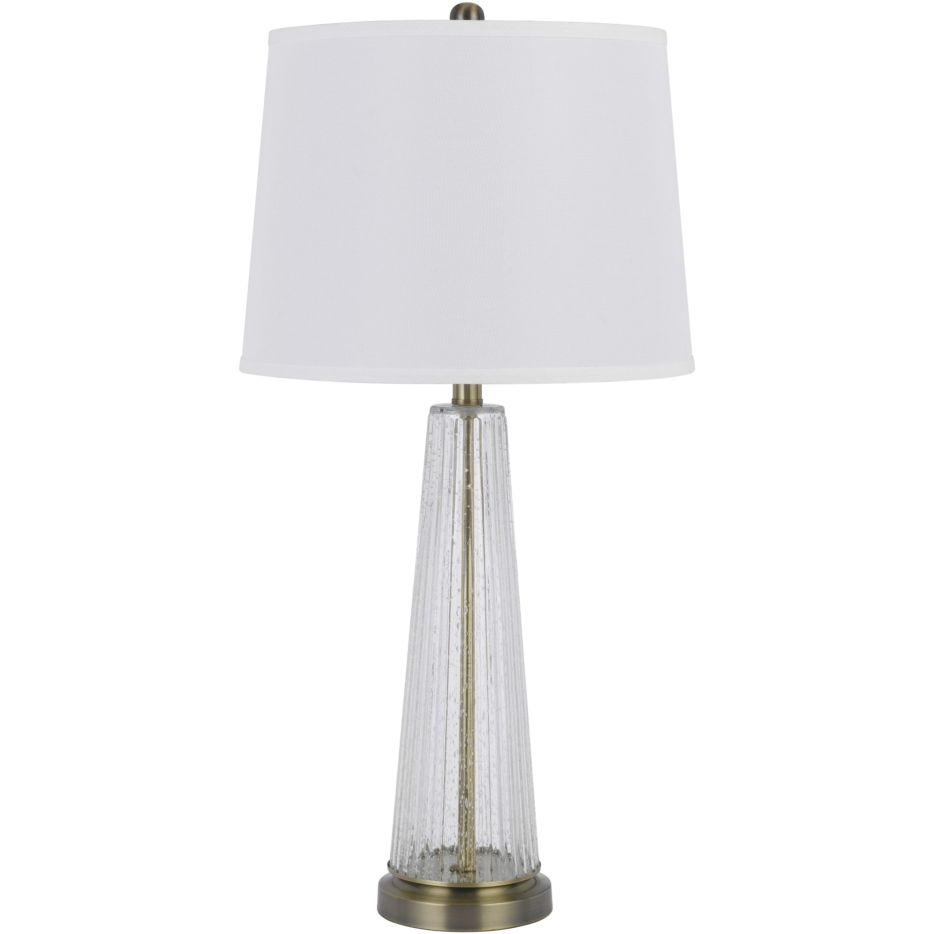 Huxley 30.5 inch 150.00 watt Glass and Antique Brass 2 Pack Table Lamp Set Portable Light