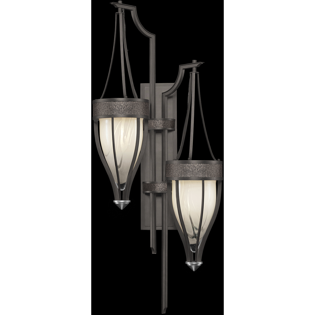 Mirage 2 Light 17.25 inch Black Sconce Wall Light