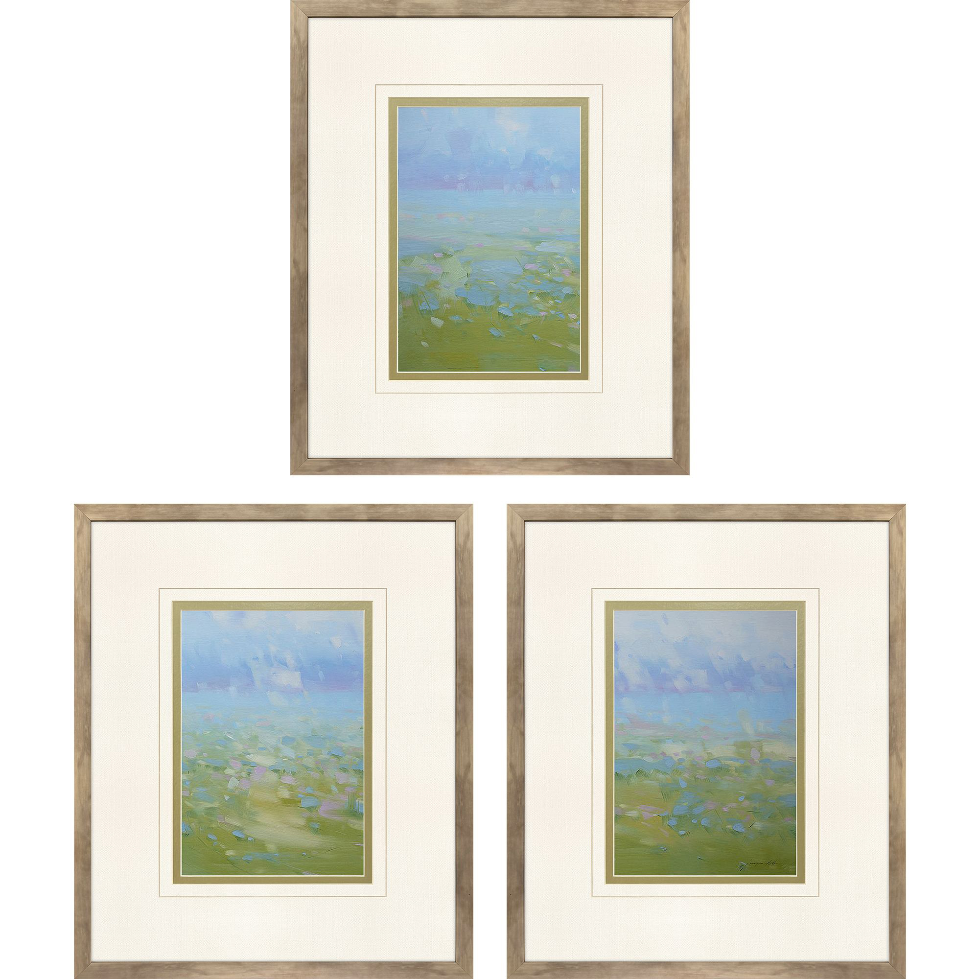 After the Rain II Green and Blue and Purple and Multi Framed Art