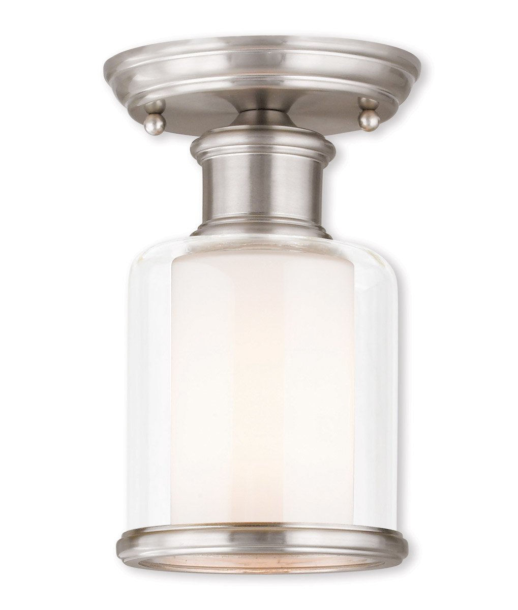 Middlebush 1 Light 6 inch Brushed Nickel Semi-Flush Mount Ceiling Light