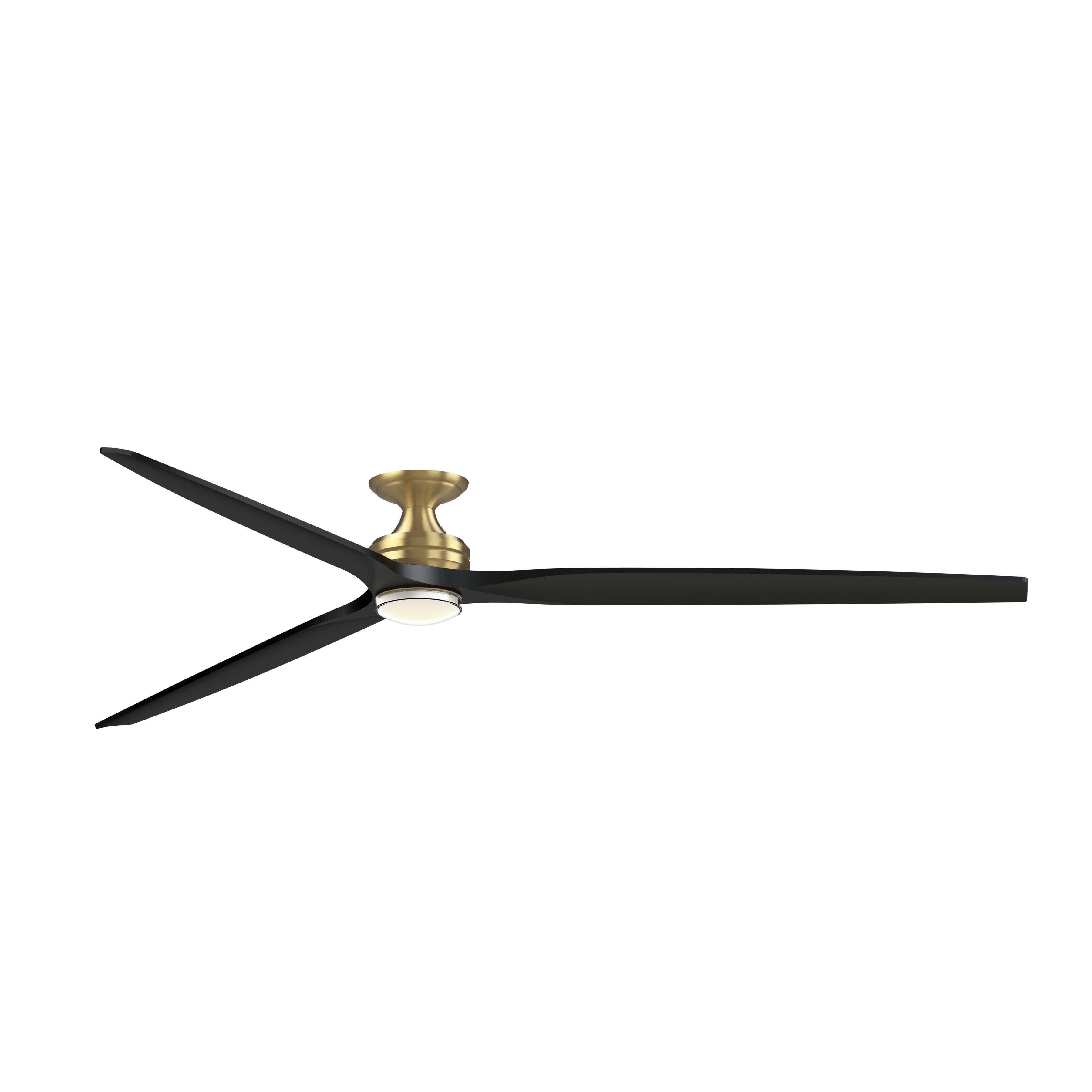 Spitfire 72 inch Brushed Satin Brass with Black Blades Indoor/Outdoor Smart Ceiling Fan in 14, Kit
