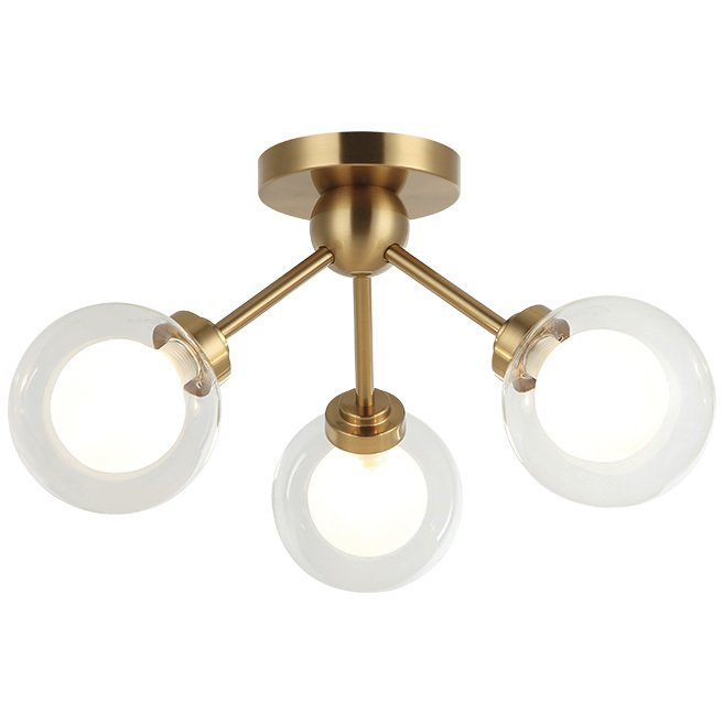 Solaris 3 Light 16.25 inch Aged Gold Brass Chandelier Ceiling Light