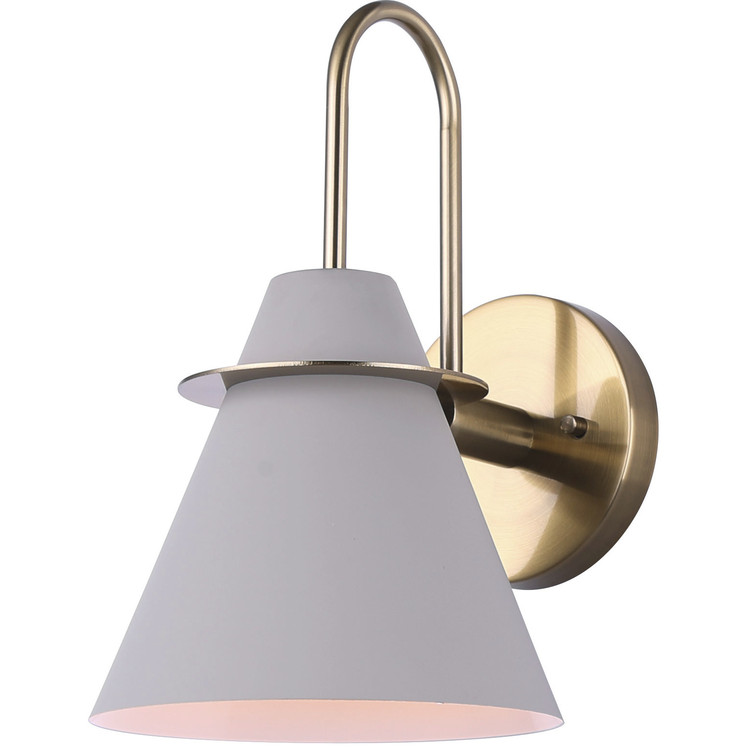 Talia 1 Light Matte Grey and Gold Vanity Light Wall Light