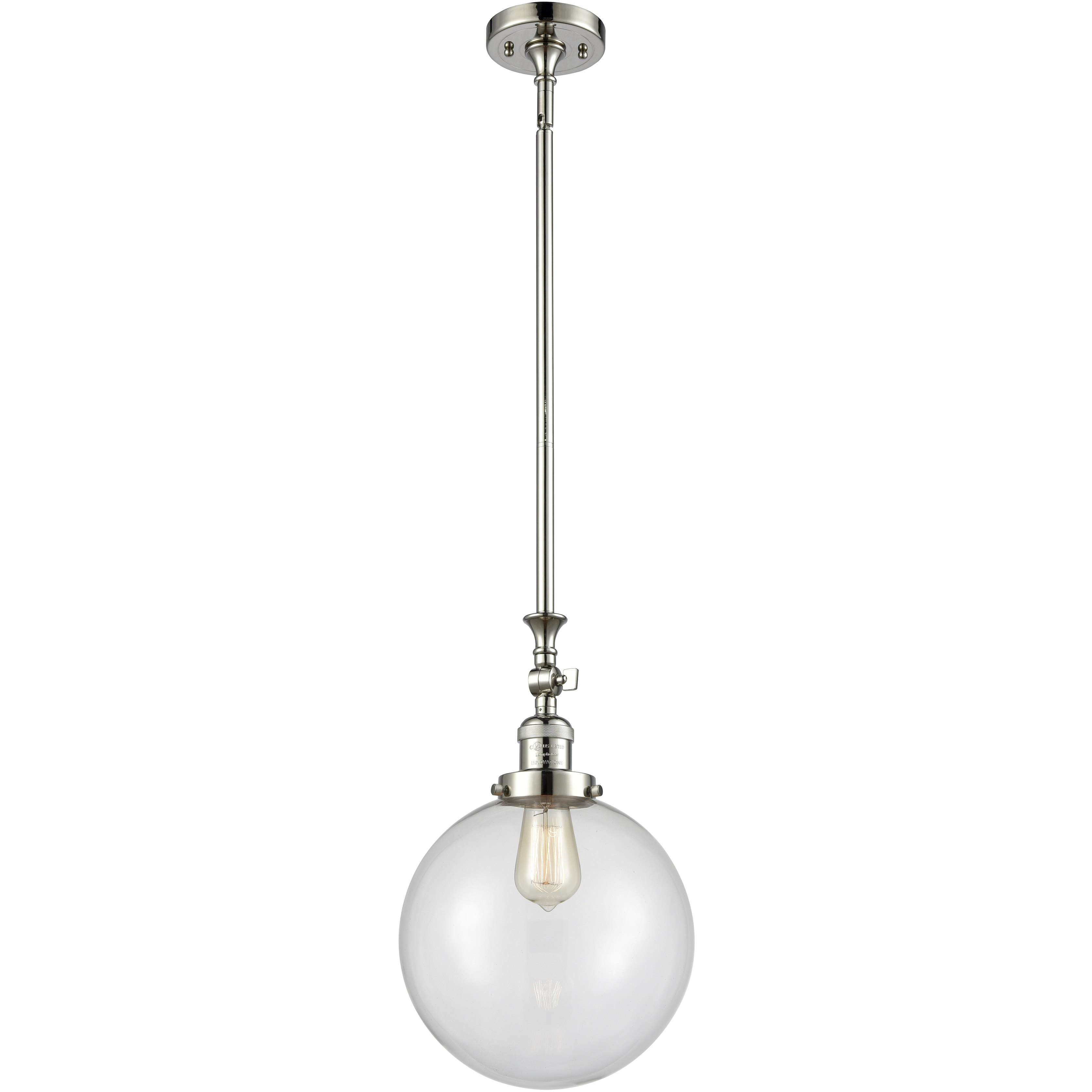 Franklin Restoration Beacon 1 Light 10 inch Polished Nickel Mini Pendant Ceiling Light in Incandescent, Clear, Franklin Restoration