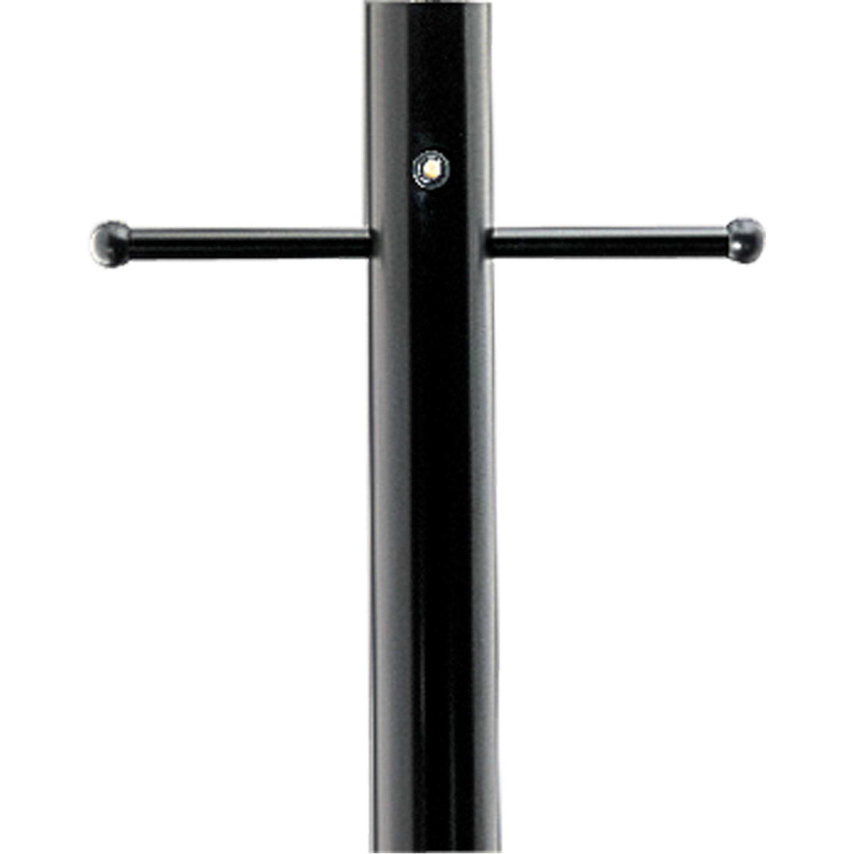 Outdoor Posts 84 inch Matte Black Outdoor Aluminum Post in Photocell Included, with Ladder Rest and Photocell