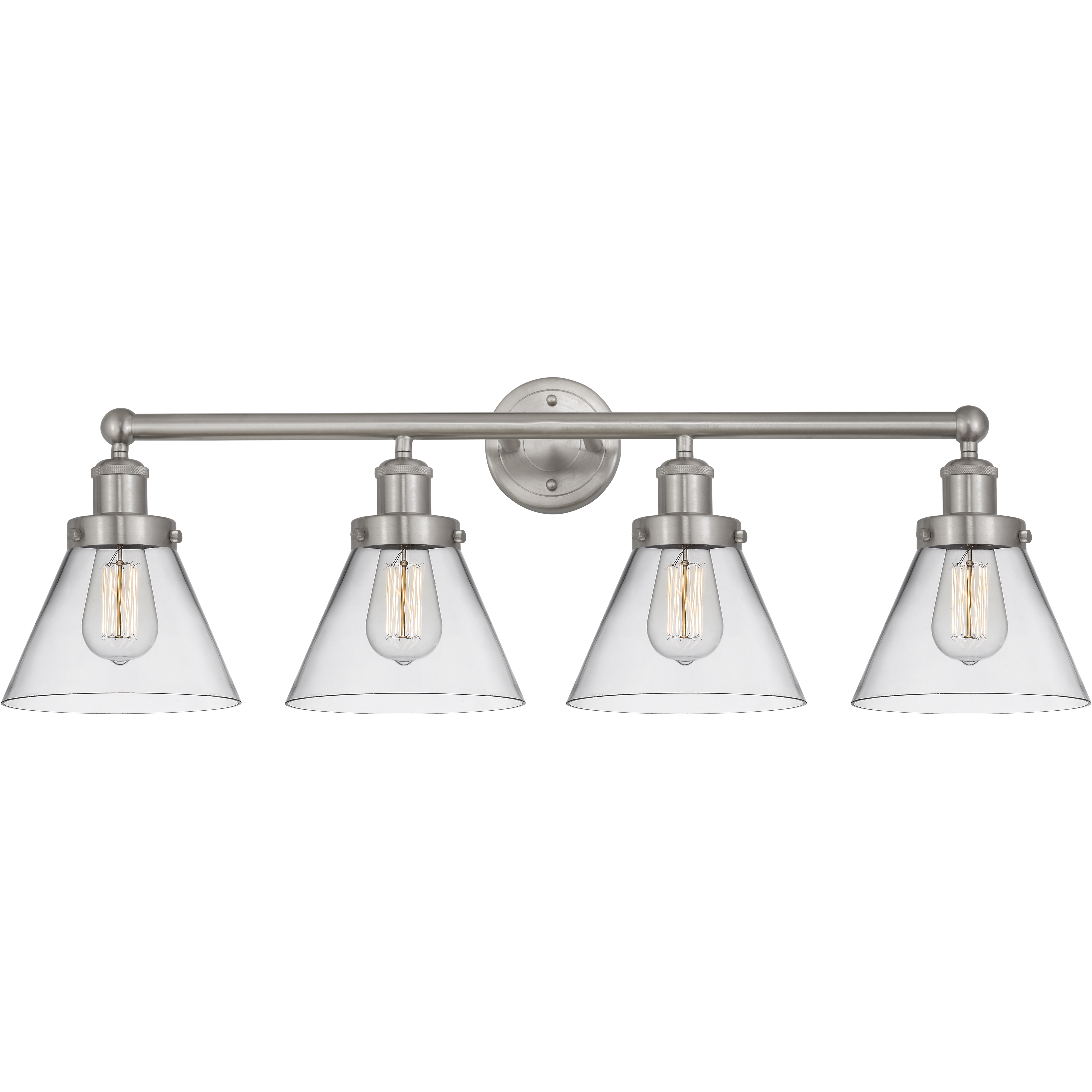 Cone 4 Light 34.75 inch Brushed Satin Nickel Bath Vanity Light Wall Light