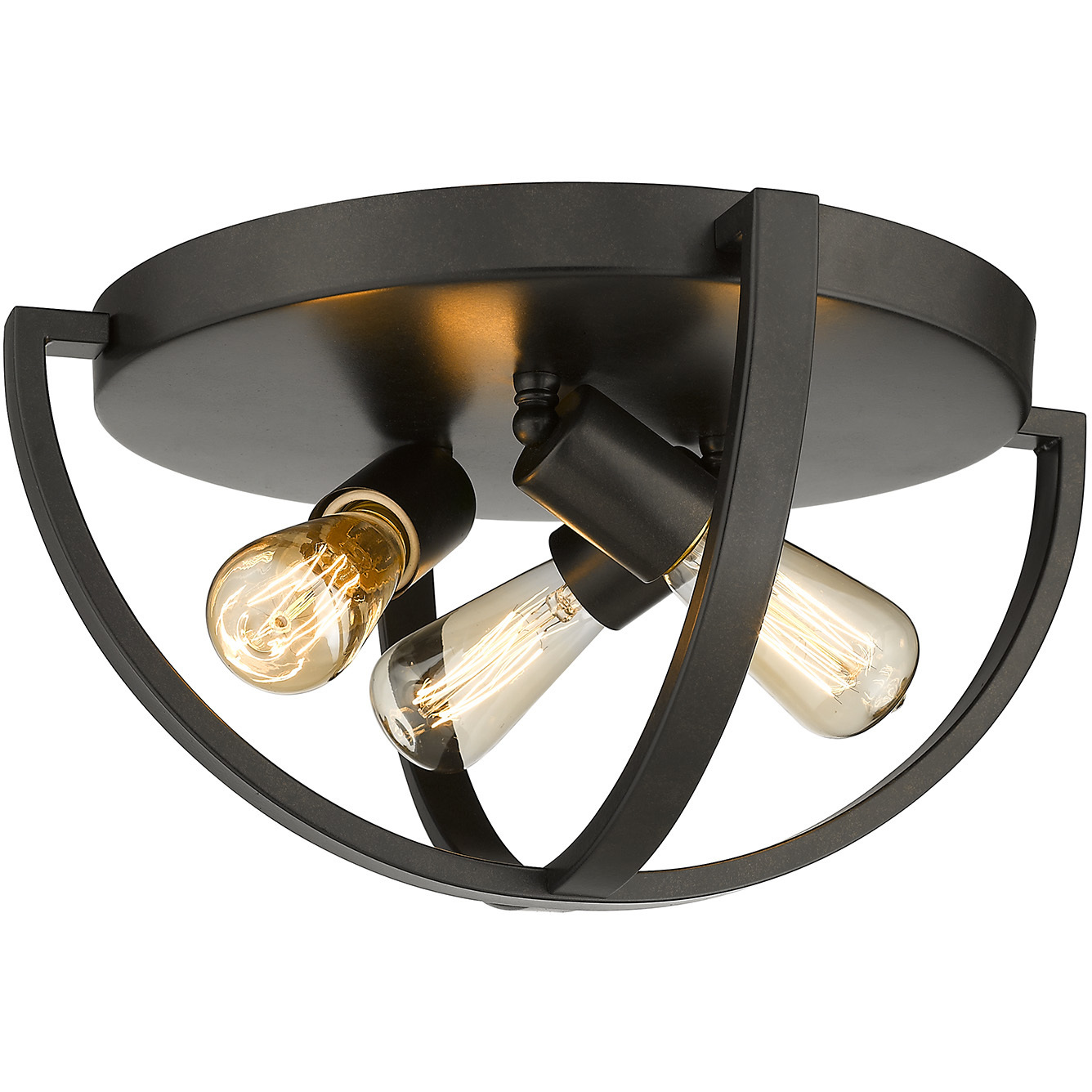 Colson 3 Light 14.25 inch Etruscan Bronze Flush Mount Ceiling Light in No Shade, Damp