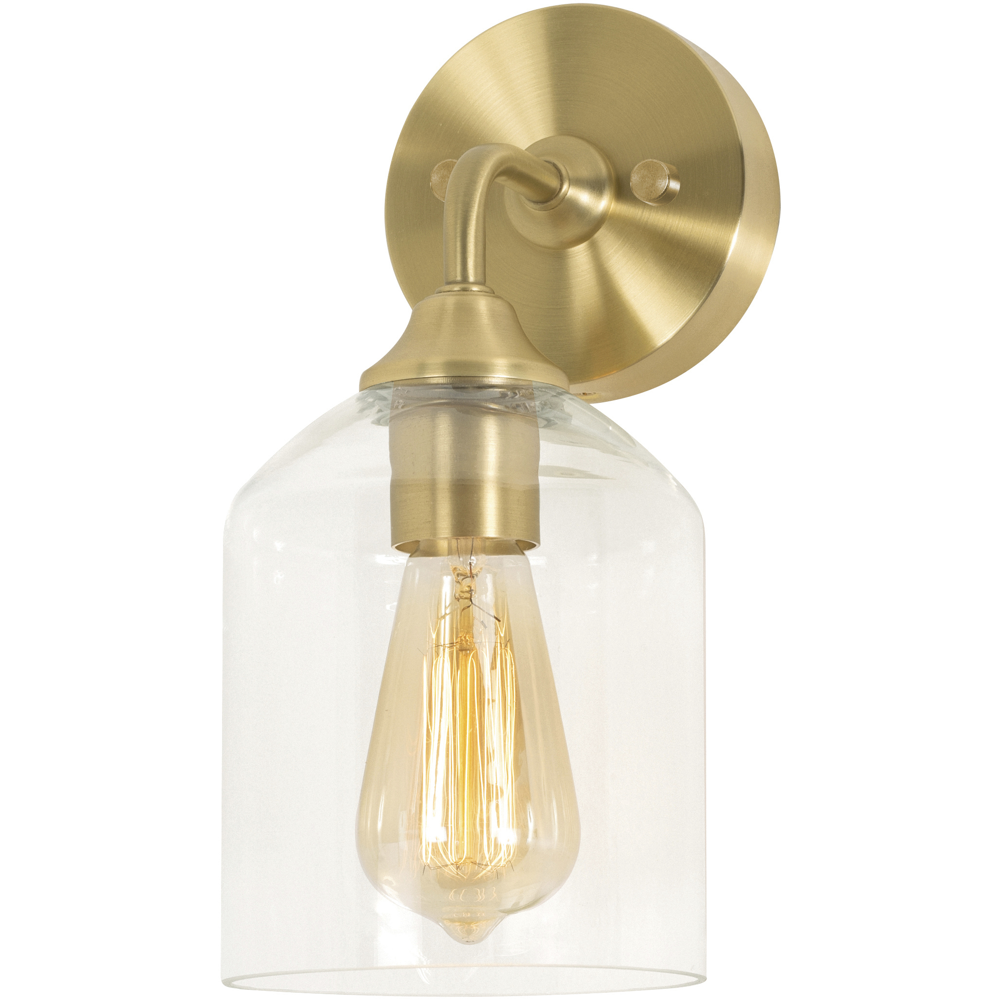 William 1 Light 5.5 inch Satin Brass Wall Sconce Wall Light