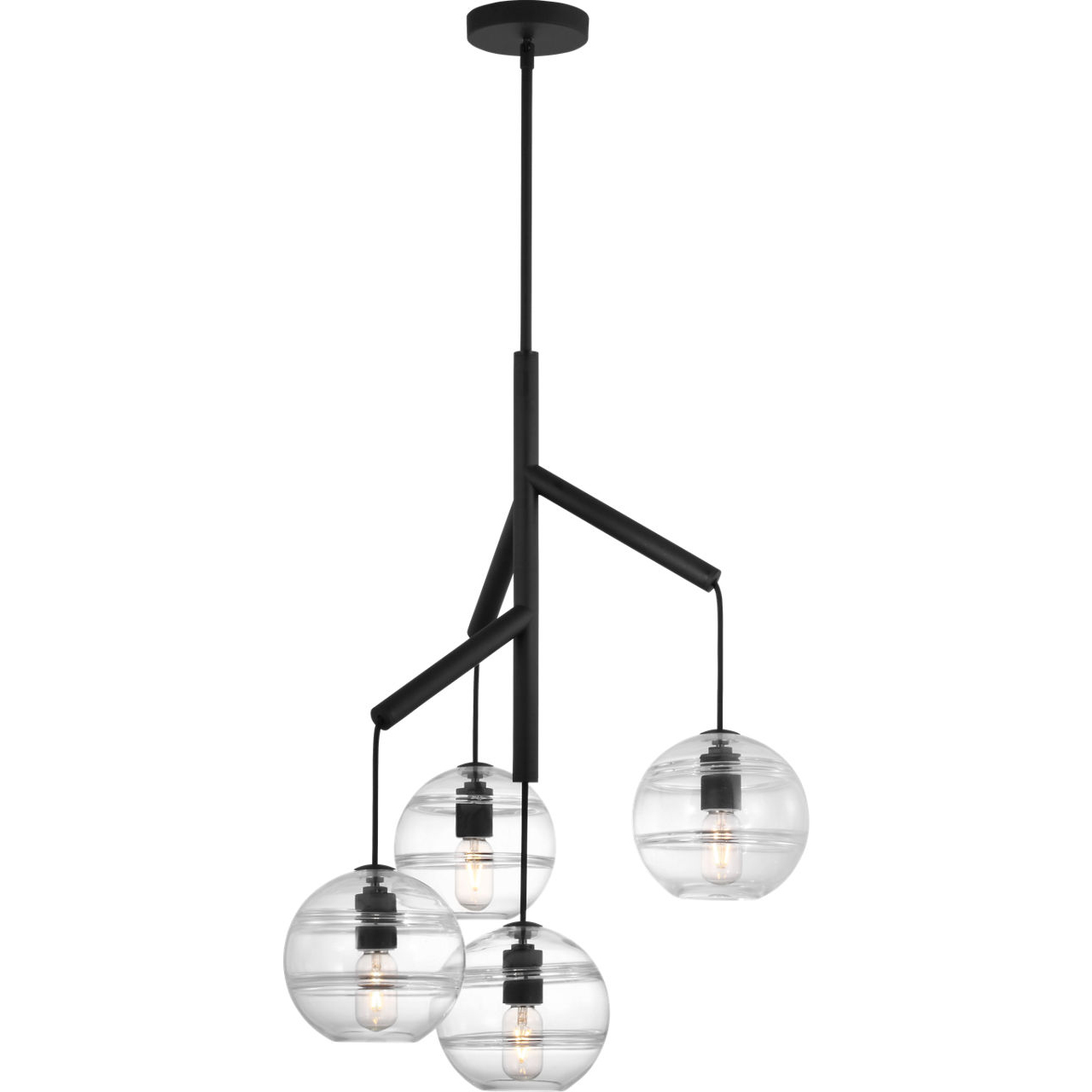 Sean Lavin Sedona 4 Light 24.5 inch Nightshade Black Chandelier Ceiling Light in Clear Glass, No Lamp Included