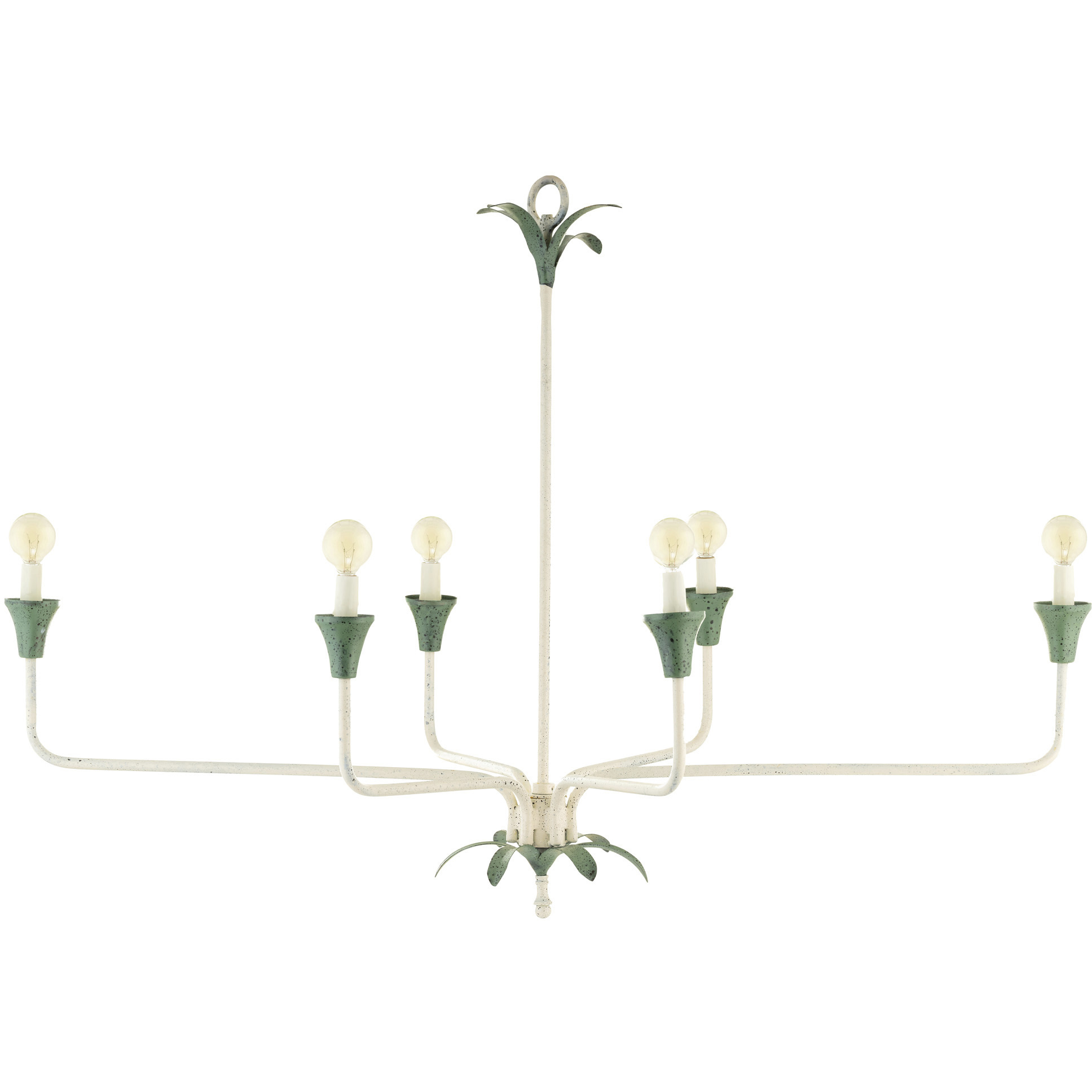 Lowcountry 6 Light Antique White and Palmetto Chandelier Ceiling Light