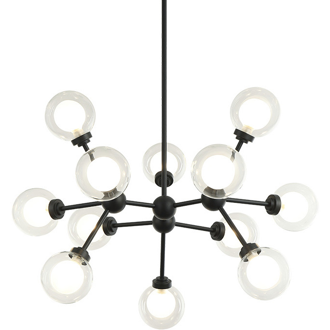 Solaris 12 Light 28.5 inch Matte Black Pendant Ceiling Light