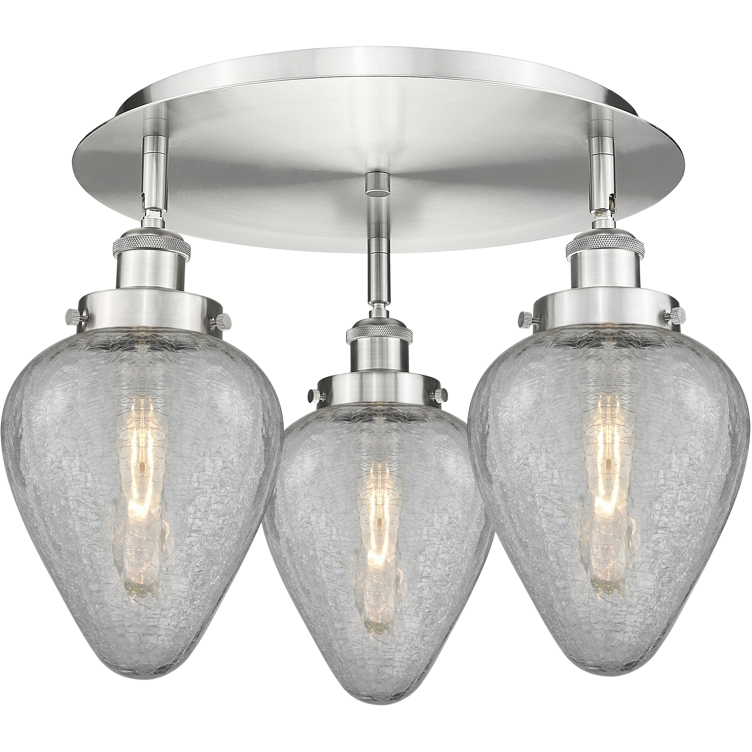 Geneseo 3 Light 17.75 inch Satin Nickel Flush Mount Ceiling Light