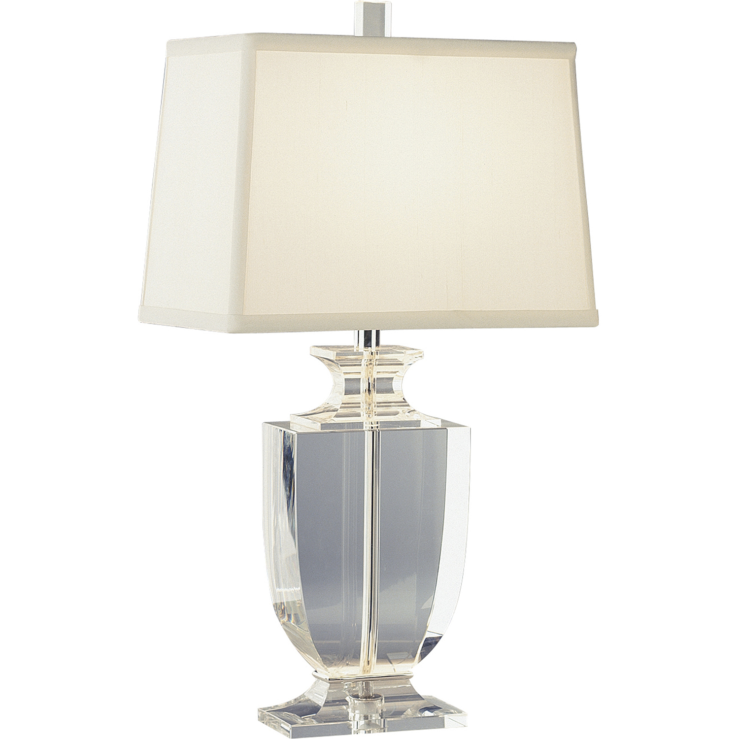 Artemis 20.5 inch 60 watt Clear Crystal with Silver Plate Accent Lamp Portable Light in Off-White Dupioni