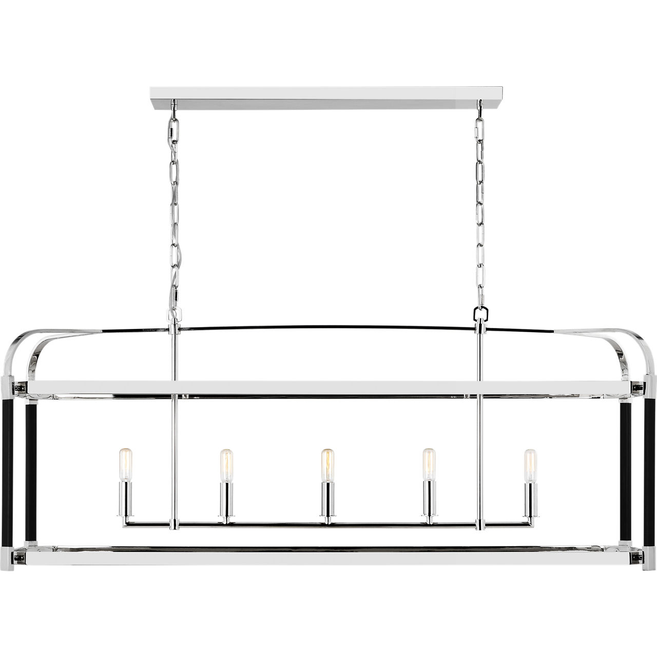 Hadley 5 Light 49 inch Polished Nickel Linear Chandelier Ceiling Light