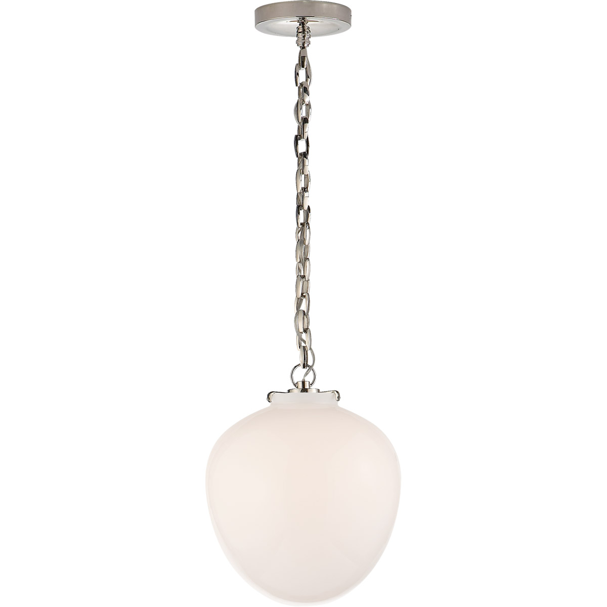 Visual Comfort Thomas O'Brien Katie 1 Light 11 inch Polished Nickel Pendant Ceiling Light in White Glass TOB5226PN/G2-WG - Open Box