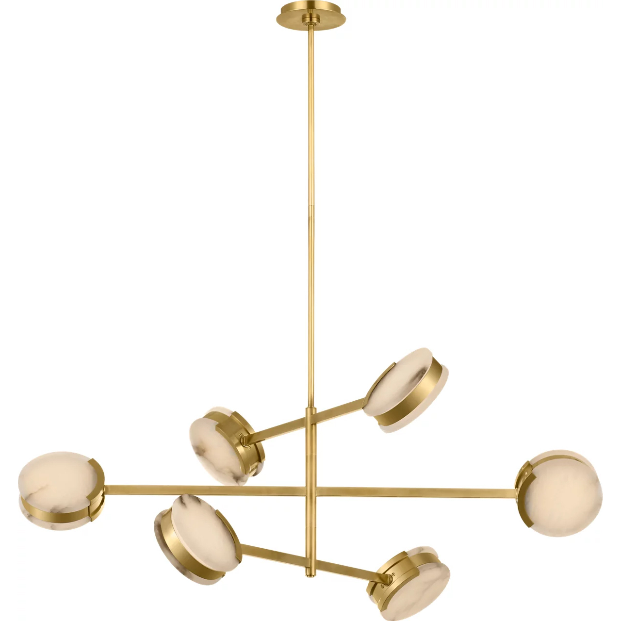 Kelly Wearstler Melange LED 48 inch Antique-Burnished Brass Multi-Positional Chandelier Ceiling Light