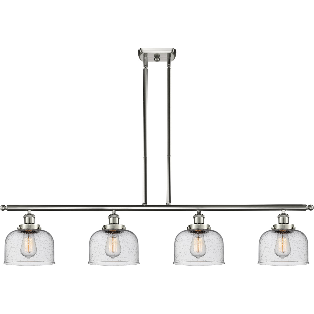Ballston X-Large Bell LED 48 inch White and Polished Chrome Island Light Ceiling Light in Seedy Glass