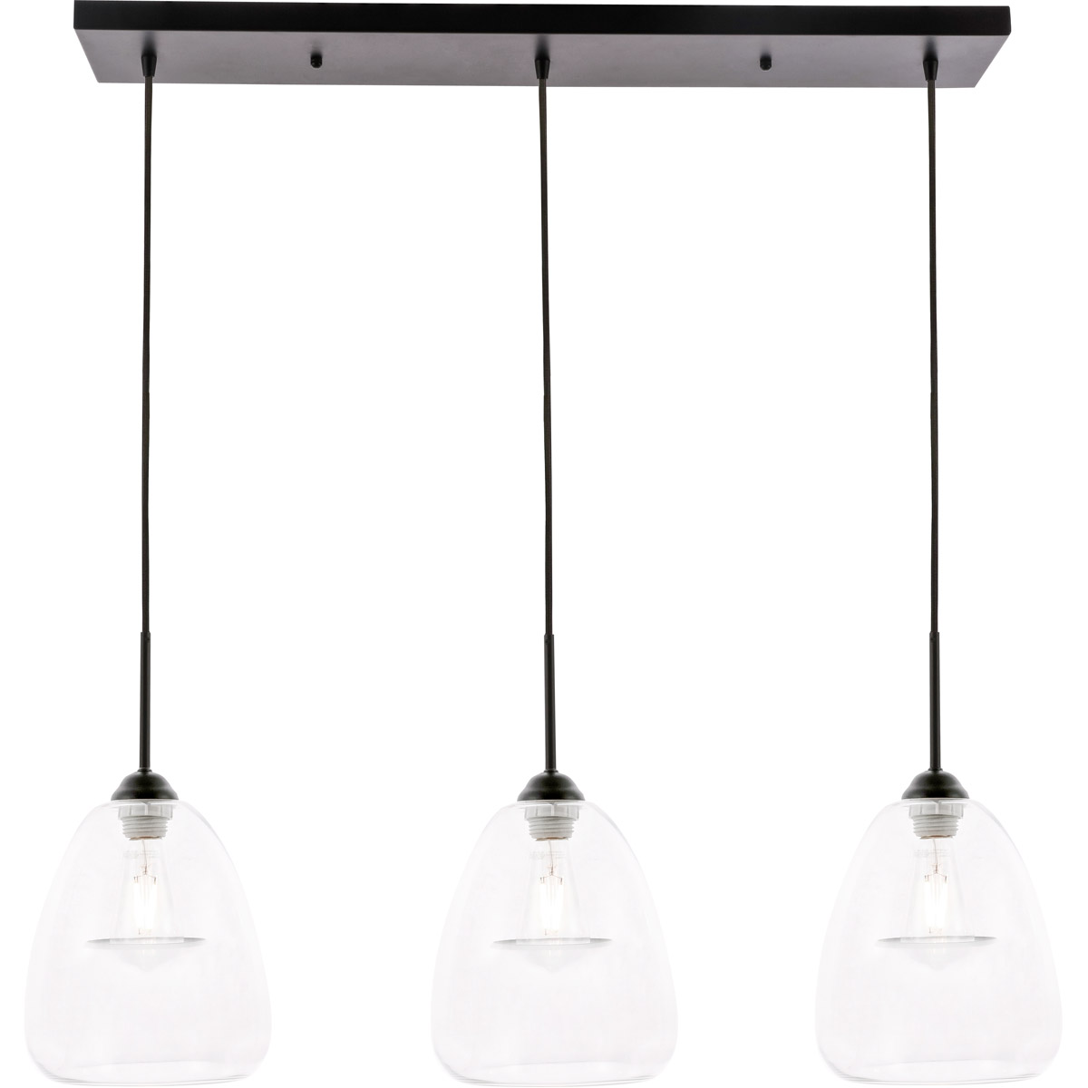 Kason 3 Light 36 inch Black Pendant Ceiling Light