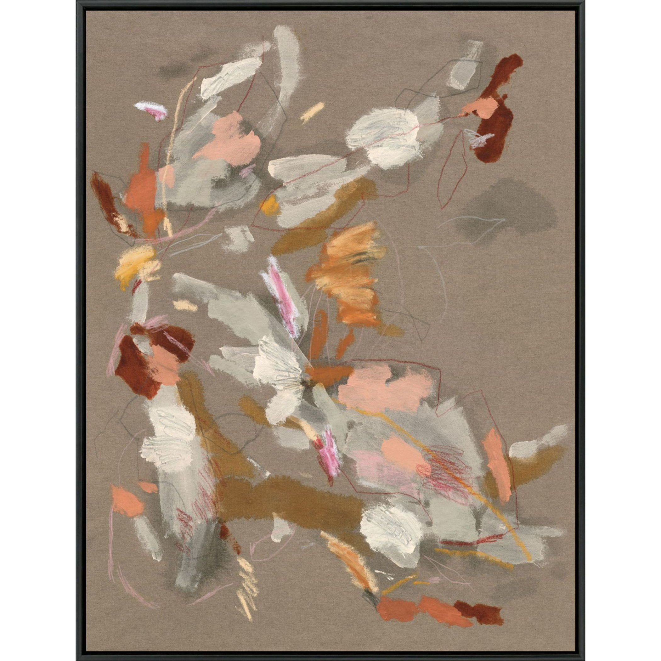 Scatter / Strew Beige and Orange and Pink and Rust Canvas