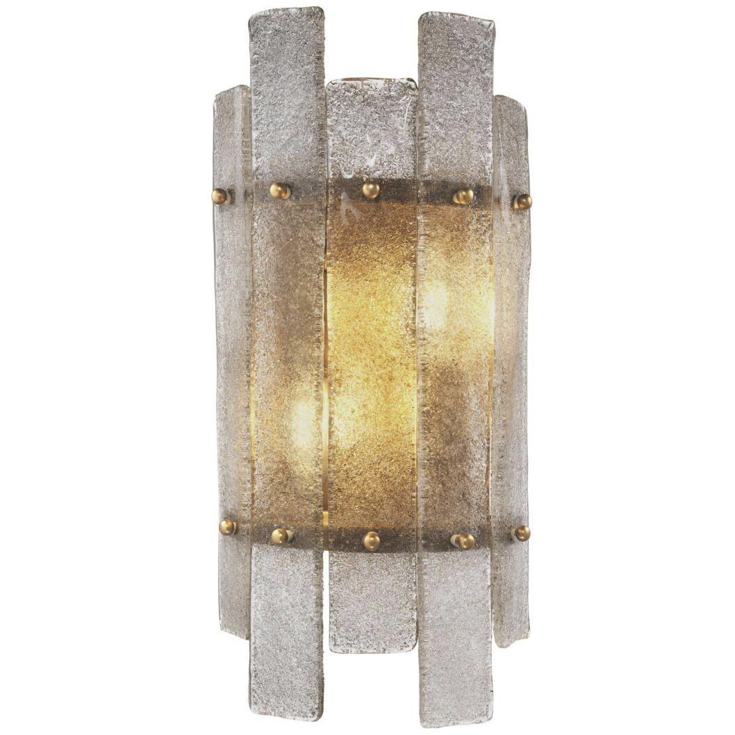Caprera 2 Light 7.48 inch Antique Brass and Hand Blown Glass Wall Lamp Wall Light