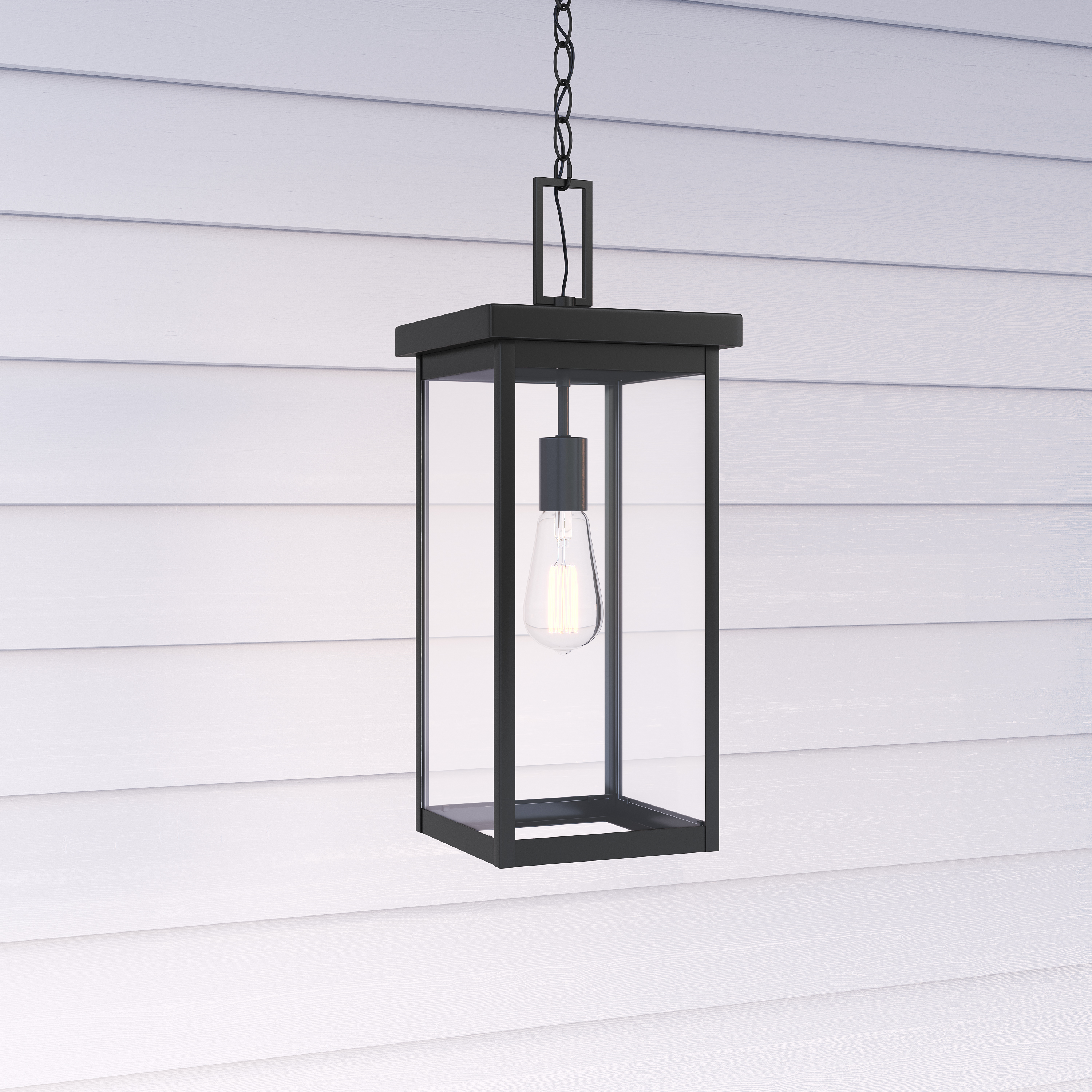 Barkeley 1 Light 8 inch Powder Coated Black Outdoor Hanging Lantern