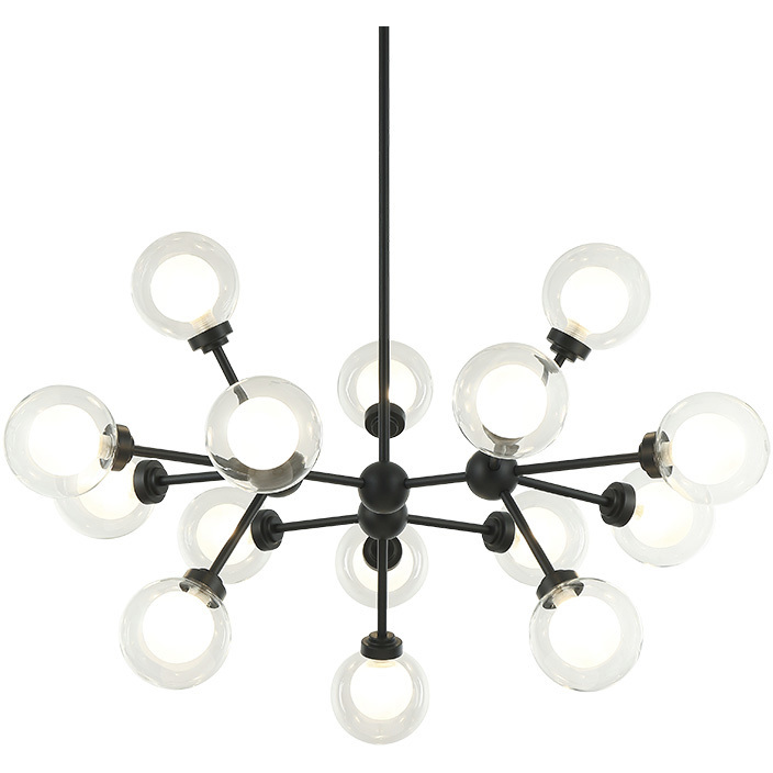 Solaris 15 Light 34 inch Matte Black Pendant Ceiling Light