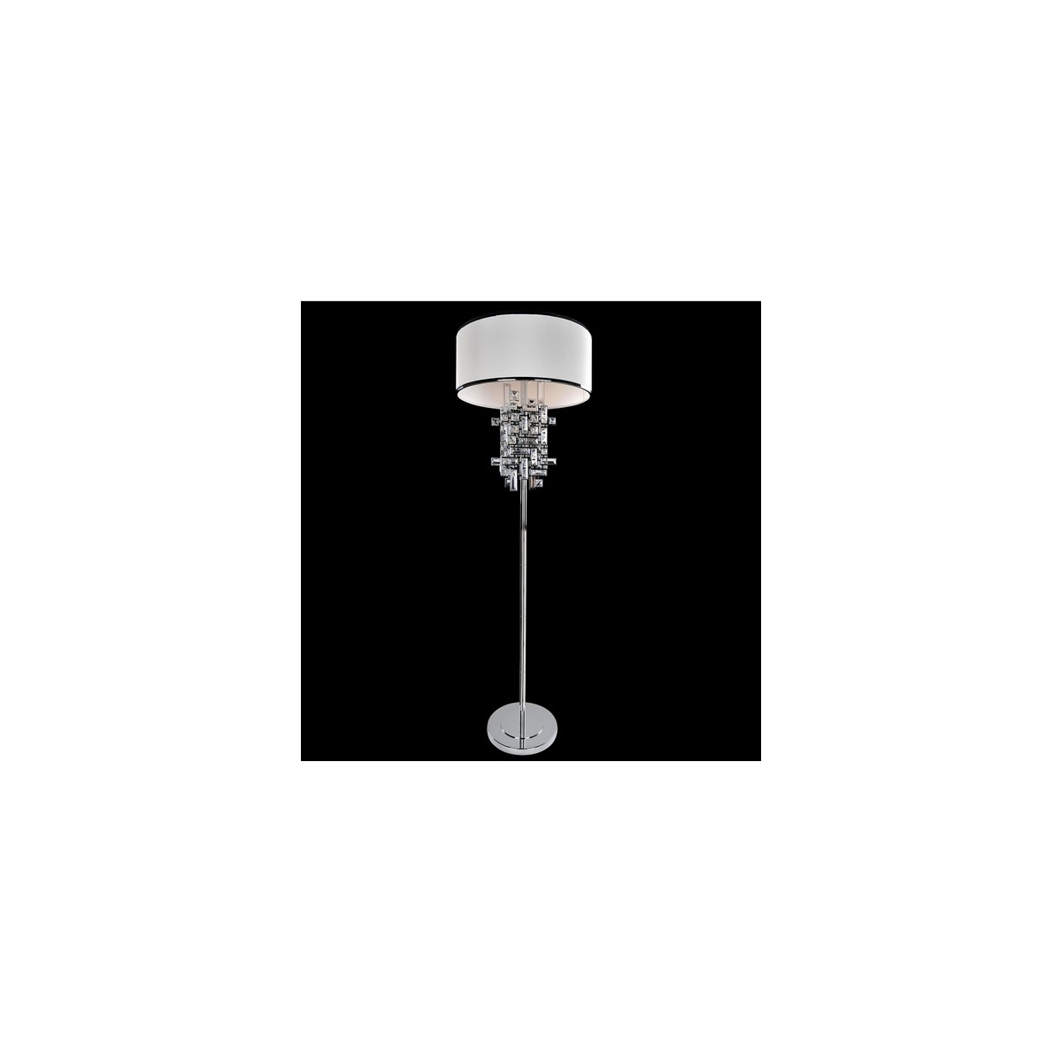 Vermeer 60 inch 60.00 watt Brushed Champagne Gold Floor Lamp Portable Light in Swarovski Elements Clear