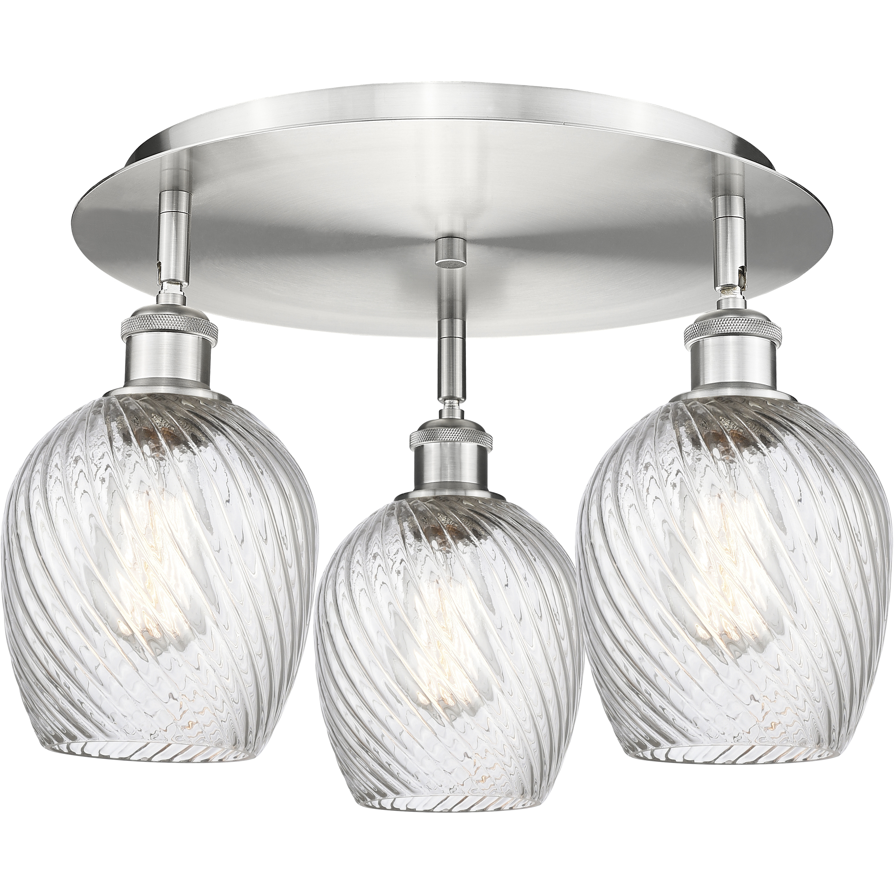 Salina 3 Light 16.75 inch Satin Nickel Flush Mount Ceiling Light