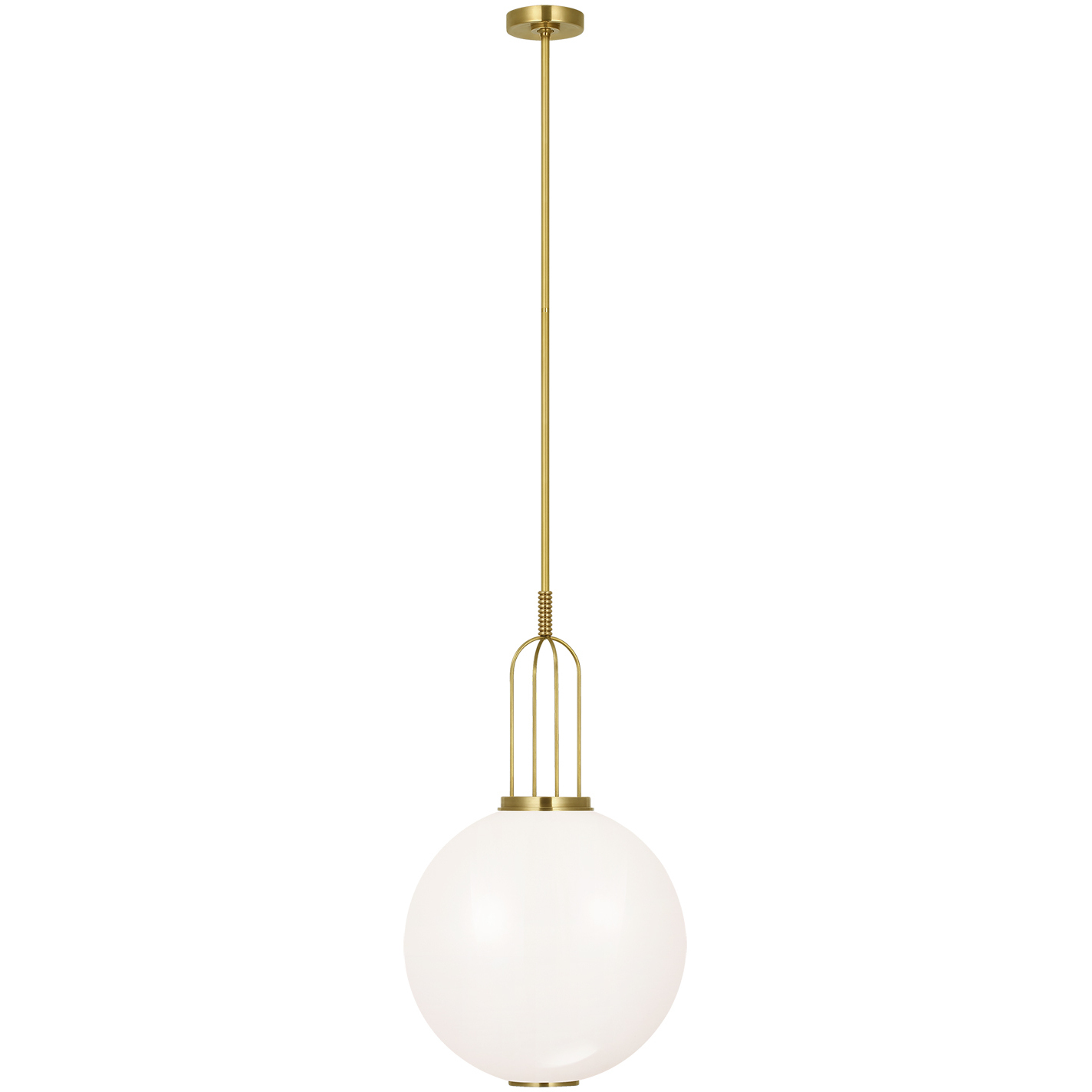 Marie Flanigan Meir LED 16.25 inch Soft Brass Pendant Ceiling Light in White Glass