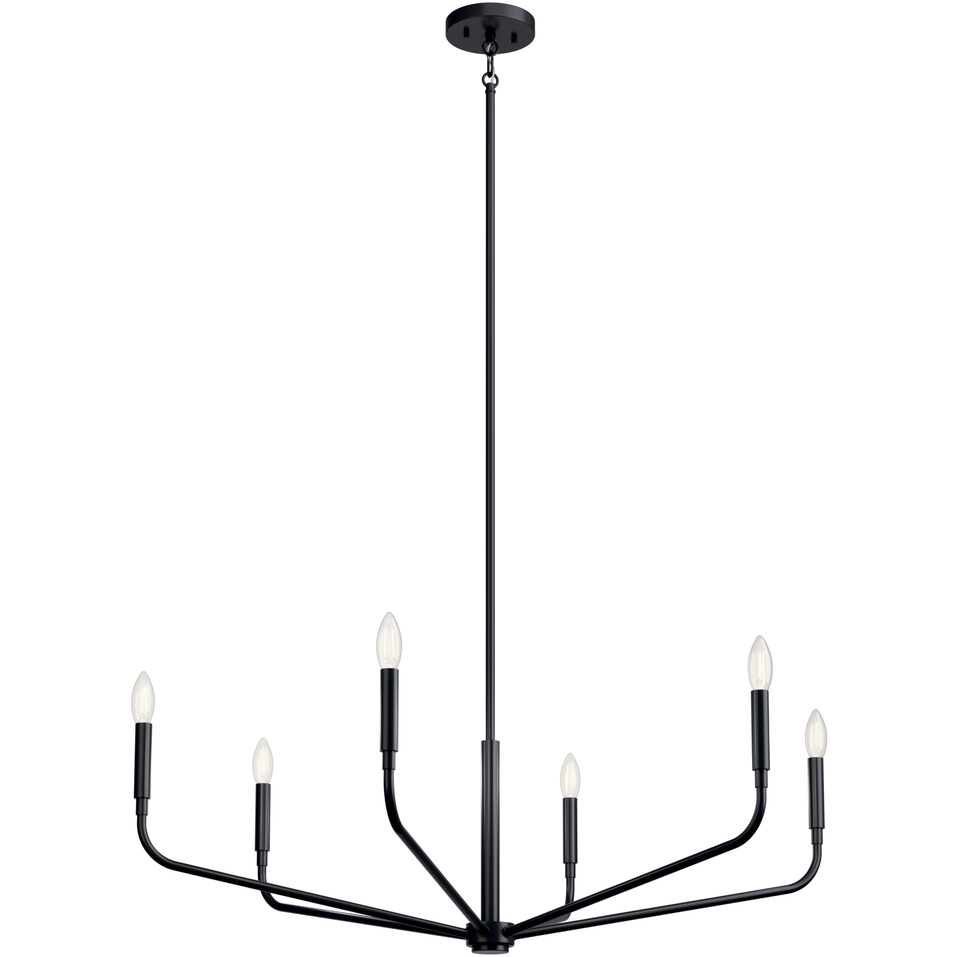 Madden 6 Light Black Chandelier Ceiling Light, 1 Tier Large