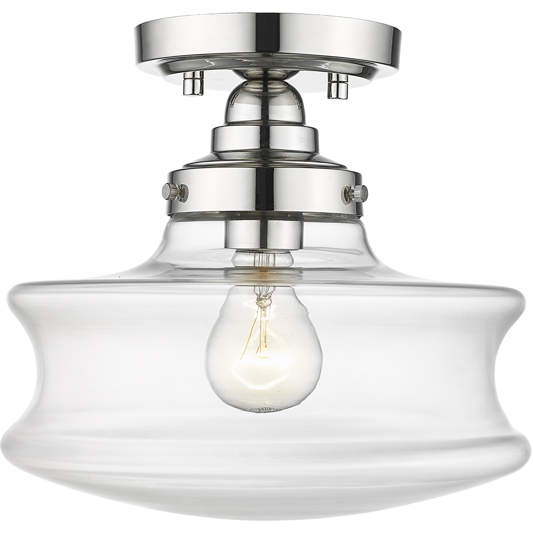 Keal 1 Light 10 inch Polished Nickel Convertible Semi-Flush Ceiling Light