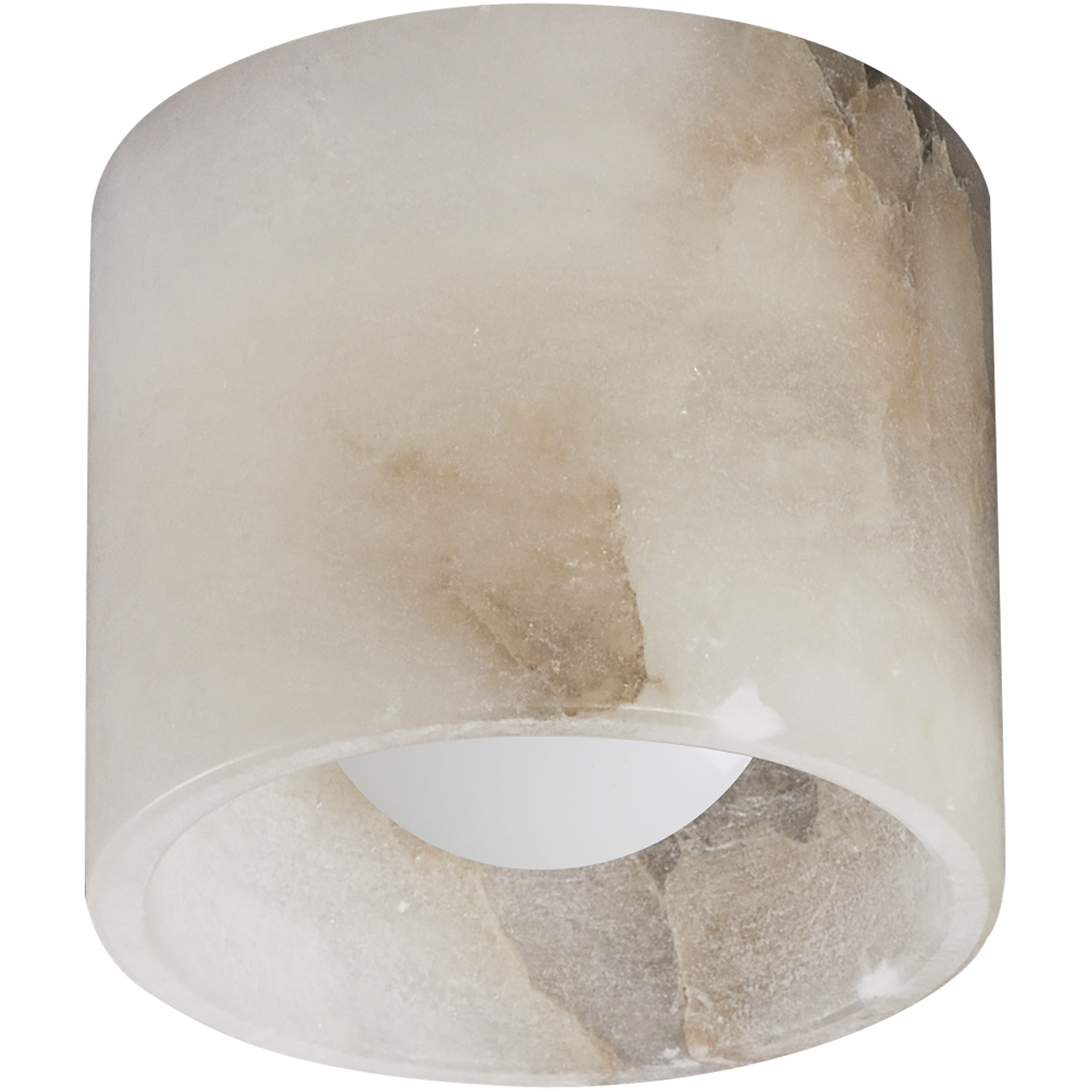 Cava LED 5 inch White Alabaster Semi-Flush Mount Ceiling Light