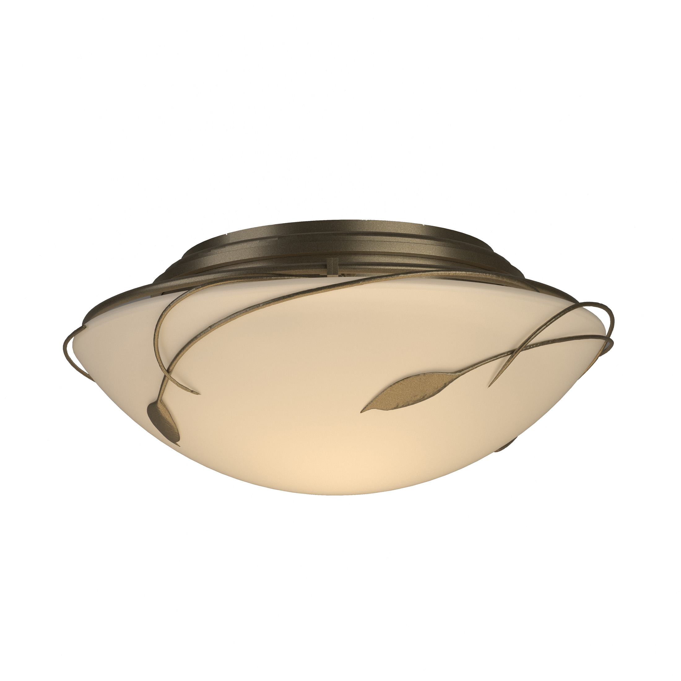 Forged Leaves 2 Light 13.6 inch Soft Gold Flush Mount Ceiling Light
