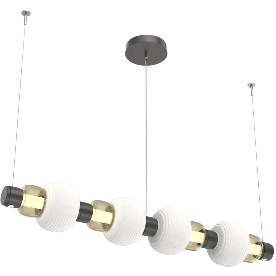 Torno Mandrel LED 53.3 inch Graphite with Chalk Linear Chandelier Ceiling Light