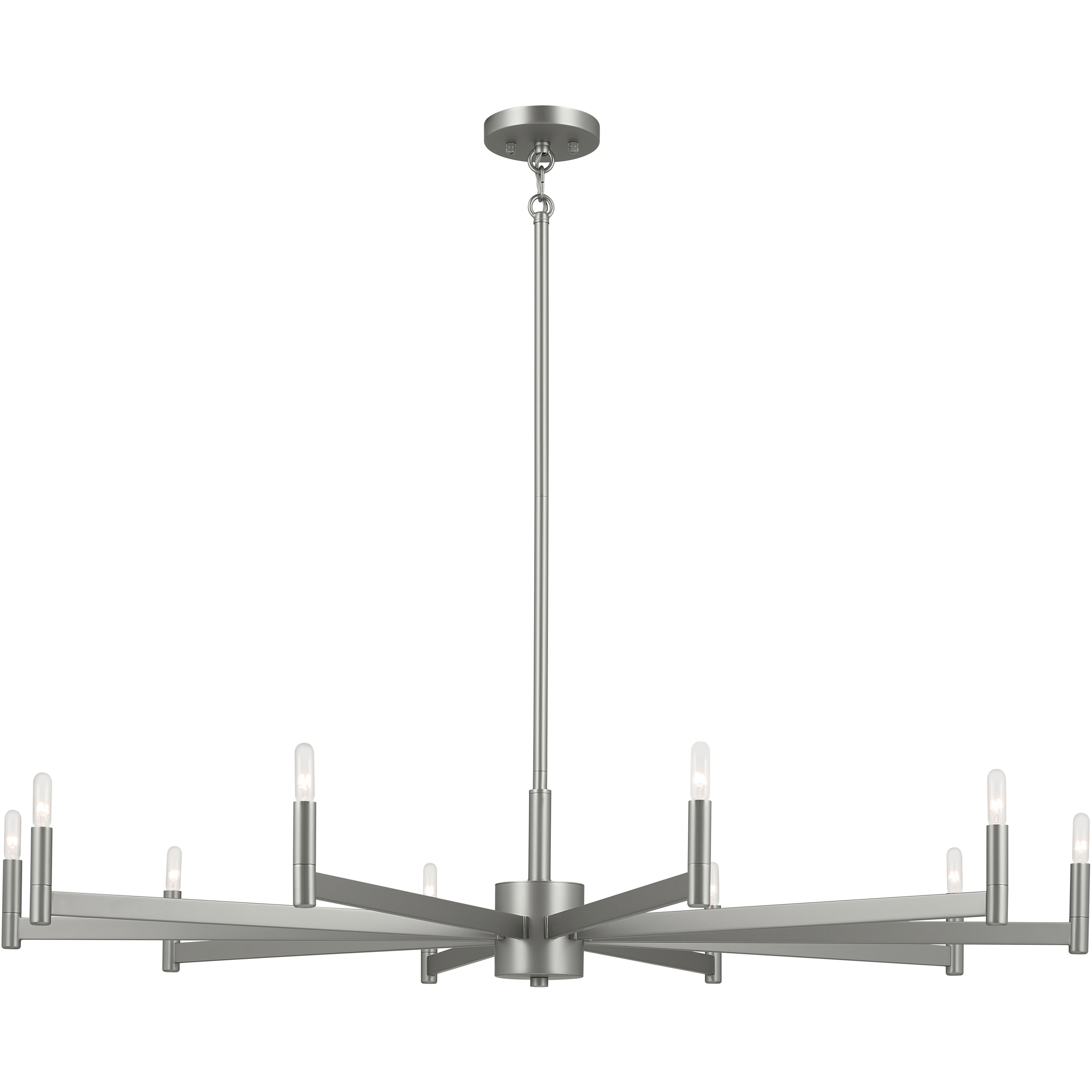 Erzo 10 Light Satin Nickel Chandelier Ceiling Light, Large