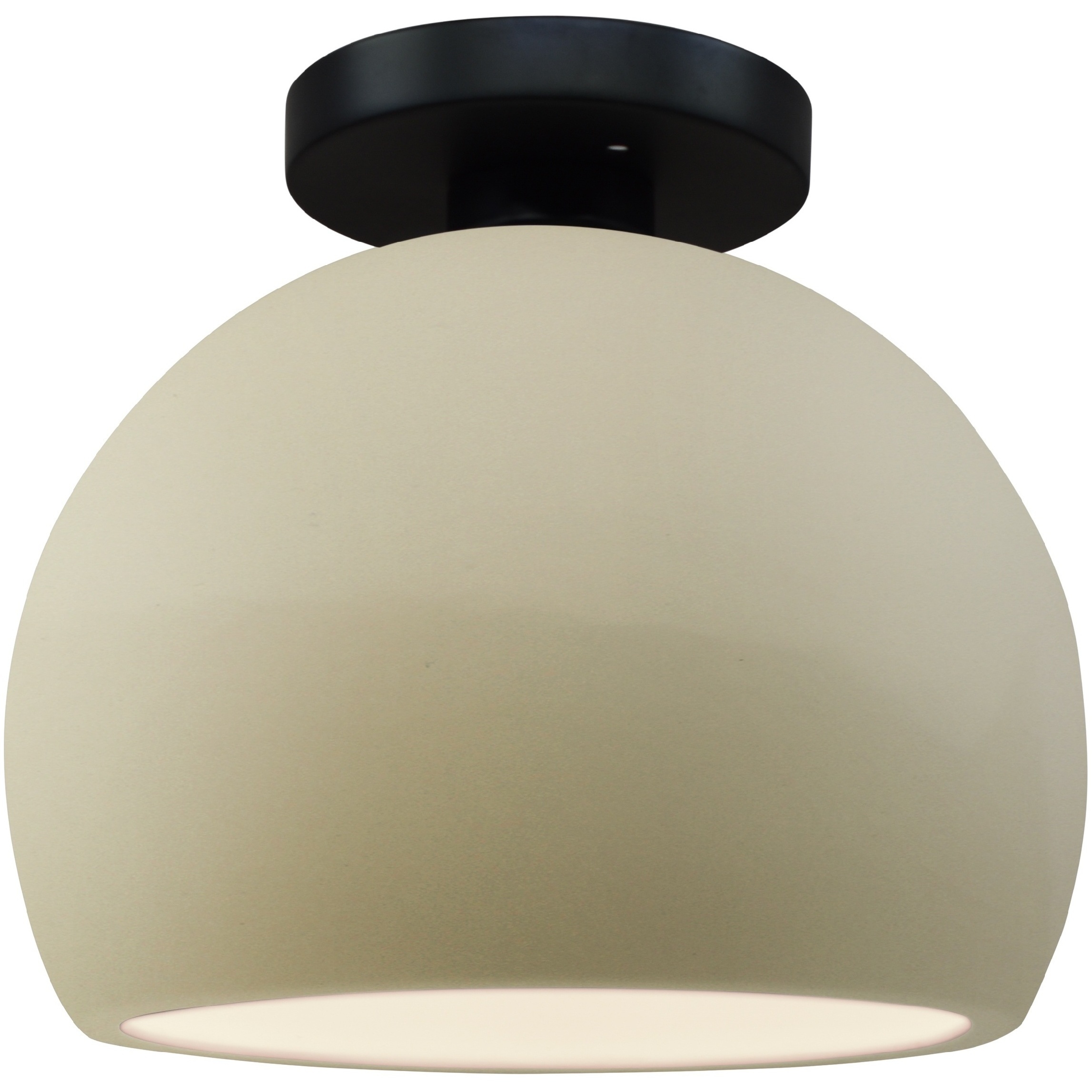 Radiance 1 Light 7 inch Vanilla Gloss and Matte Black Semi Flush Ceiling Light