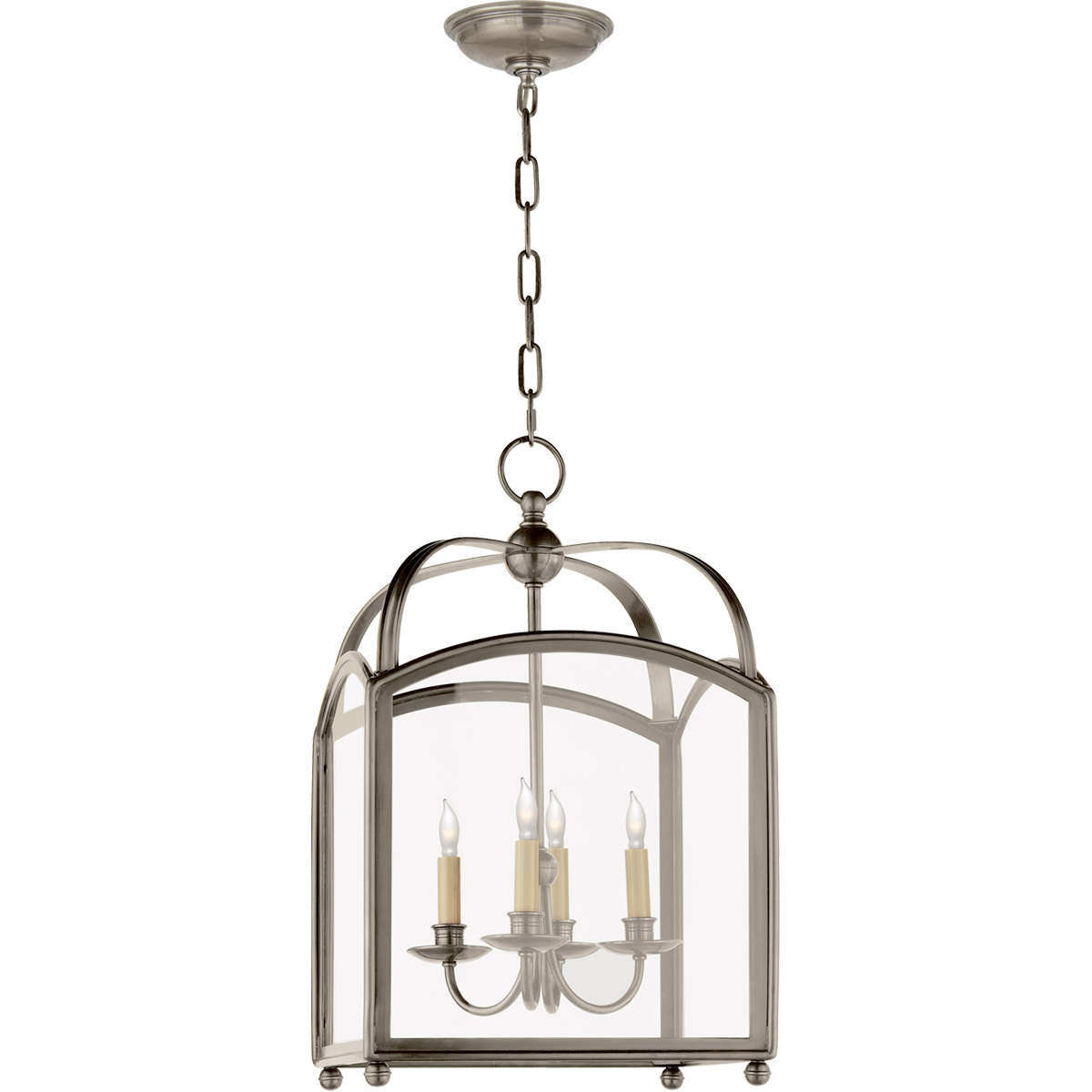 Chapman & Myers Archtop 4 Light 14.5 inch Antique Nickel Lantern Pendant Ceiling Light, Small