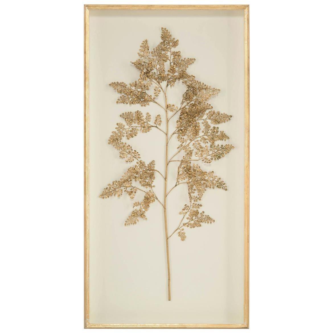 Frond II Golden on Ivory Wall Decor, 3D