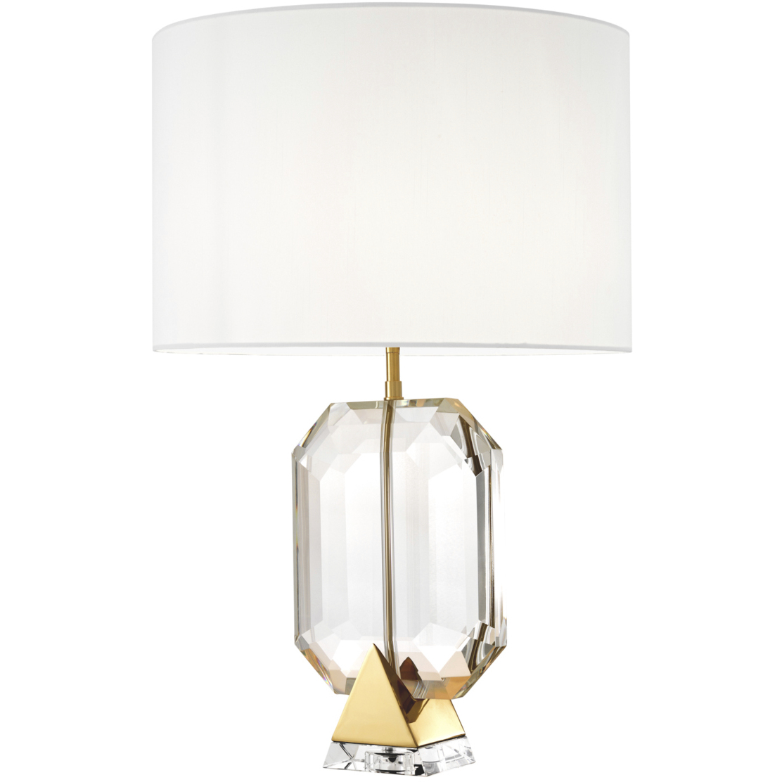 Emerald 26.38 inch 100 watt Gold and Crystal Glass Table Lamp Portable Light