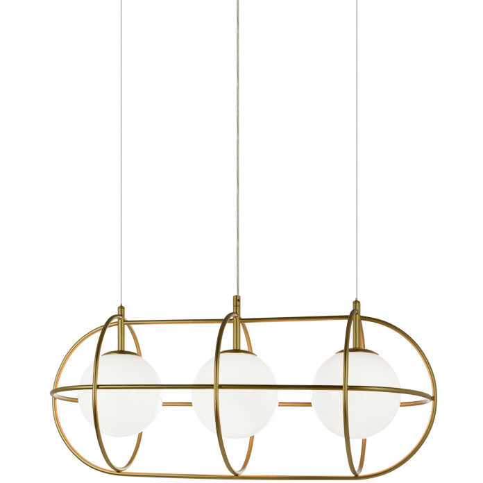 Eclipse 3 Light 12 inch Gold Pendant Ceiling Light