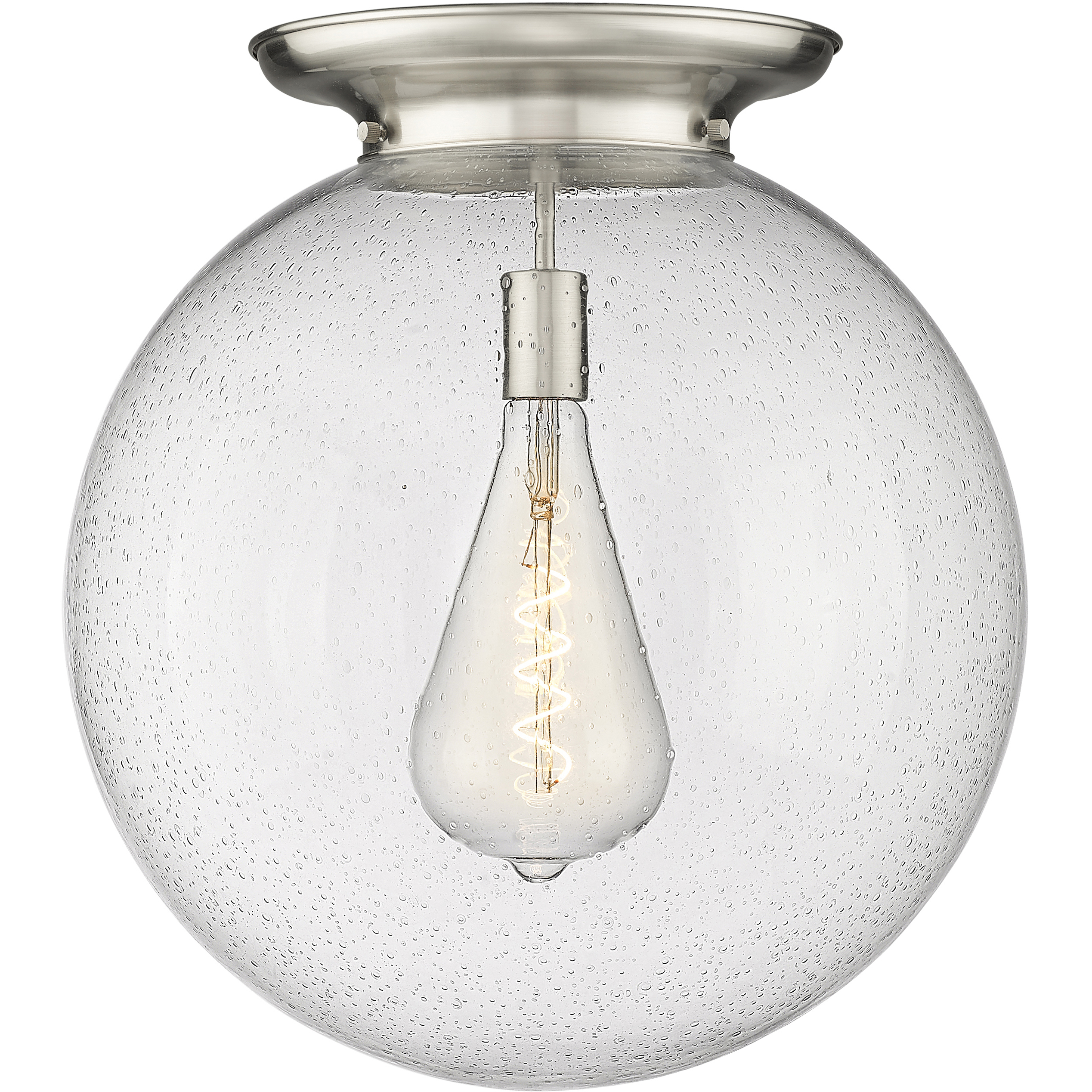 Beacon 1 Light 17.75 inch Satin Nickel Flush Mount Ceiling Light