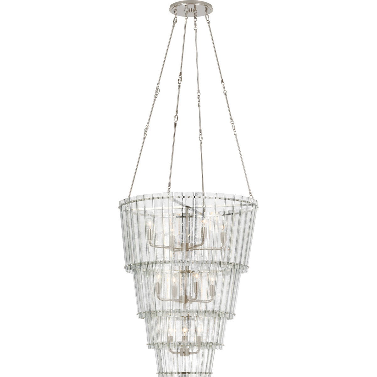 Carrier and Company Cadence 12 Light 30.75 inch Polished Nickel Waterfall Chandelier Ceiling Light, Large