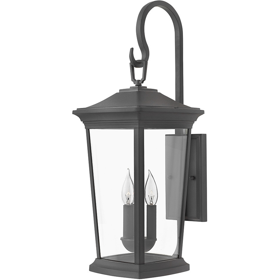 Bromley Outdoor Wall Mount Lantern in Museum Black, Non-LED, Medium