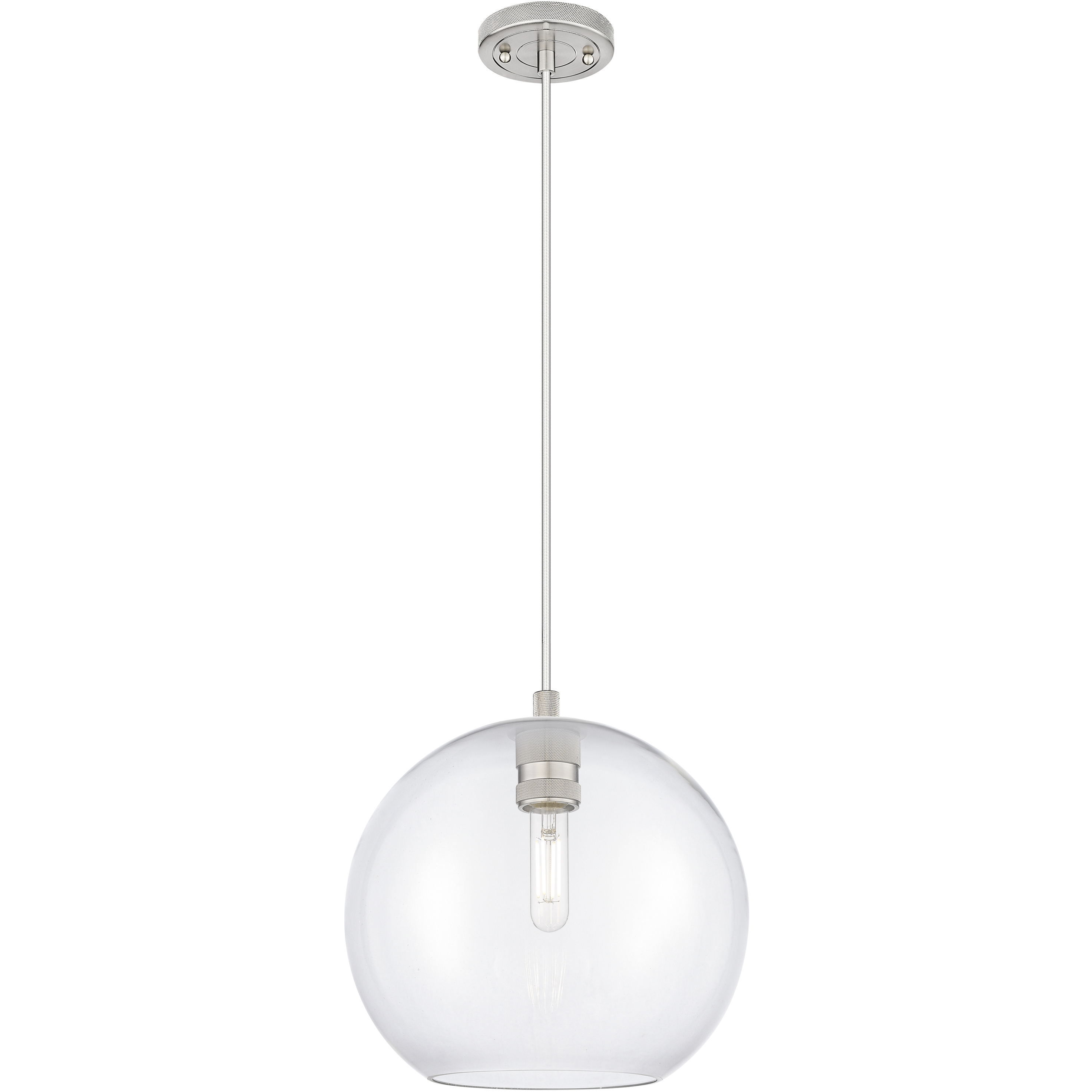 Crown Point 1 Light 10 inch Satin Nickel Pendant Ceiling Light in Clear Glass