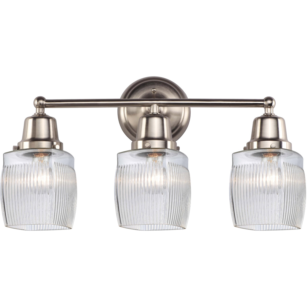 Aditi Colton 3 Light 21.5 inch Brushed Satin Nickel Bath Vanity Light Wall Light, Aditi
