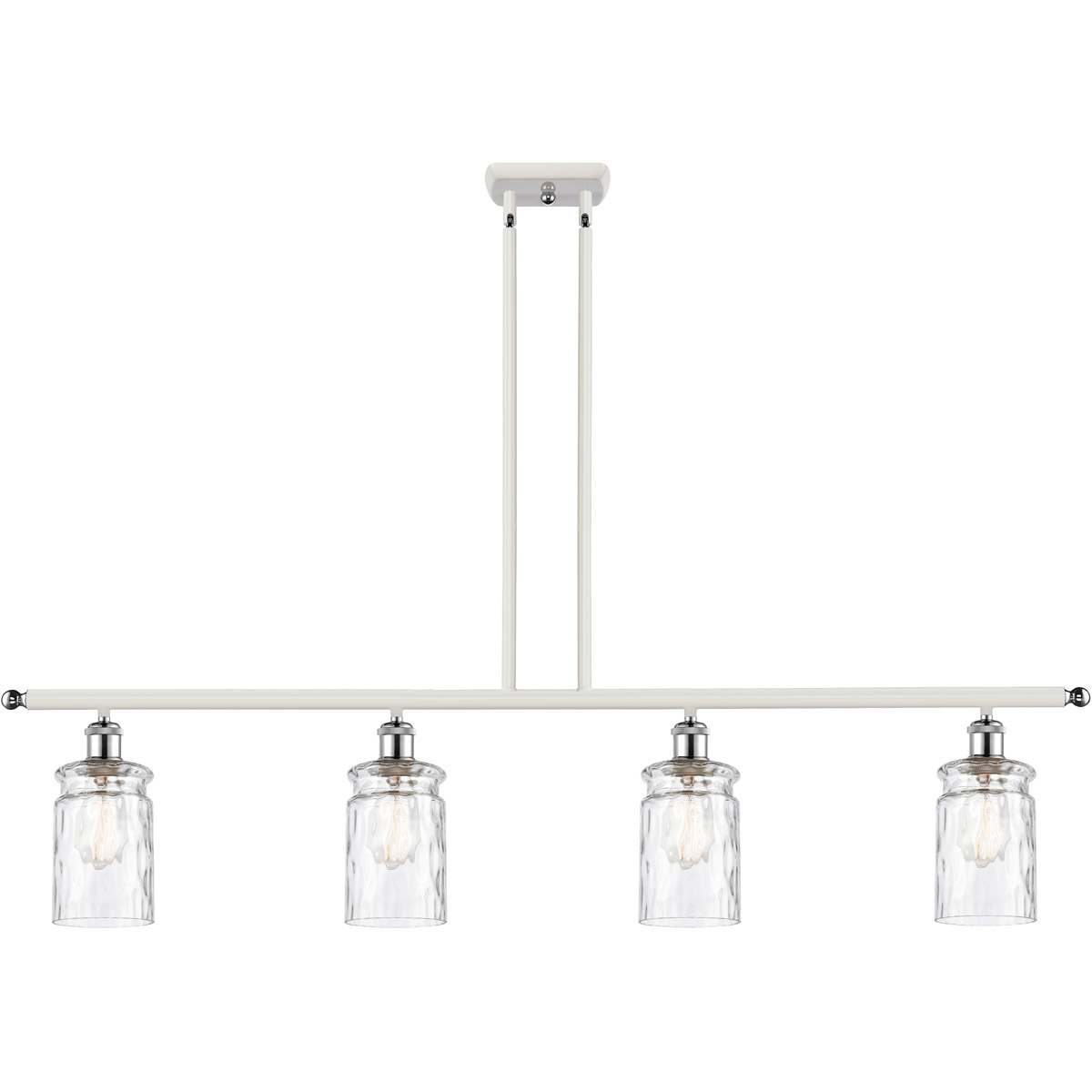 Ballston Candor LED 48 inch White and Polished Chrome Island Light Ceiling Light in Clear Waterglass, Ballston