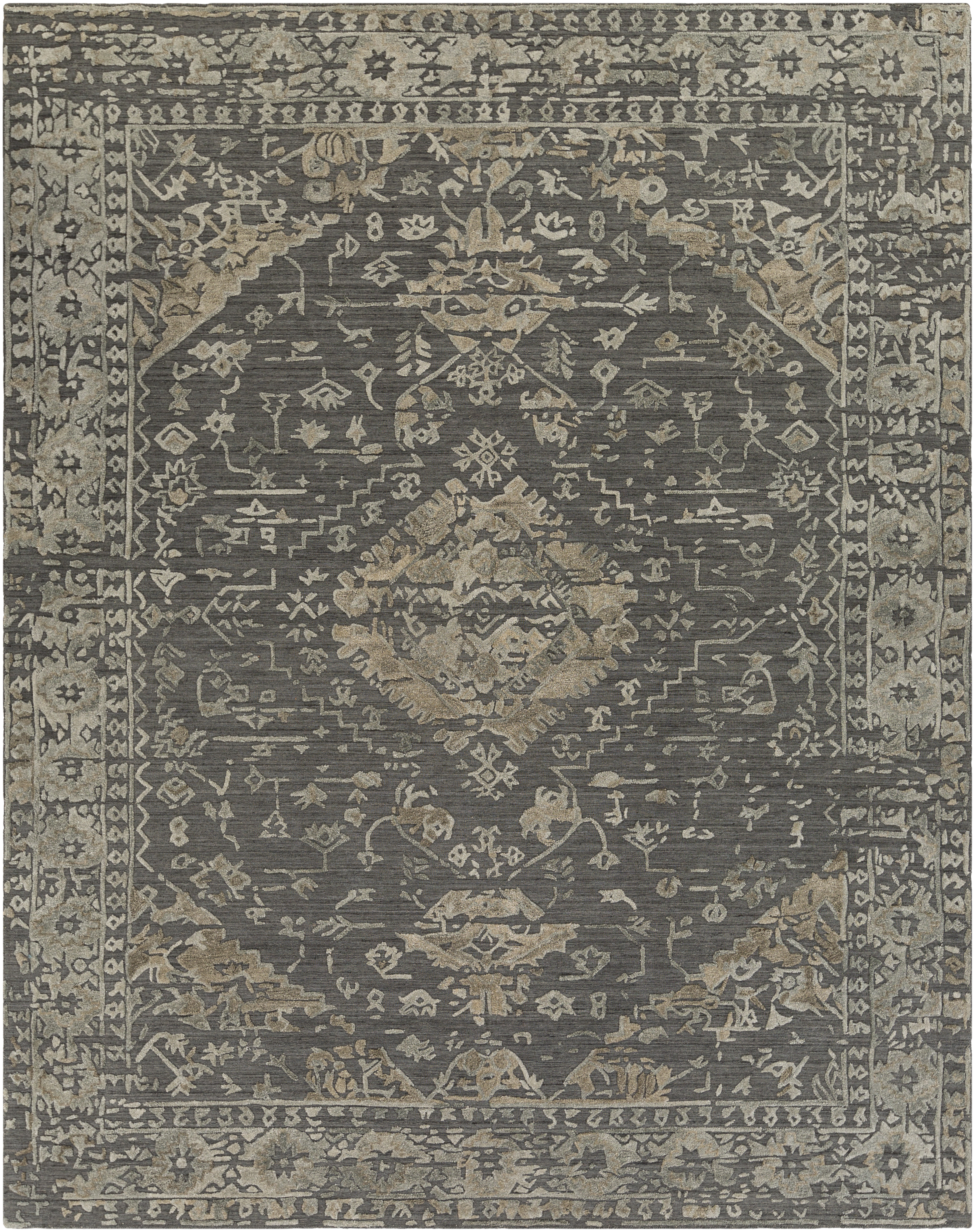 Makalu 108 X 72 inch Charcoal Rug in 6 X 9, Rectangle
