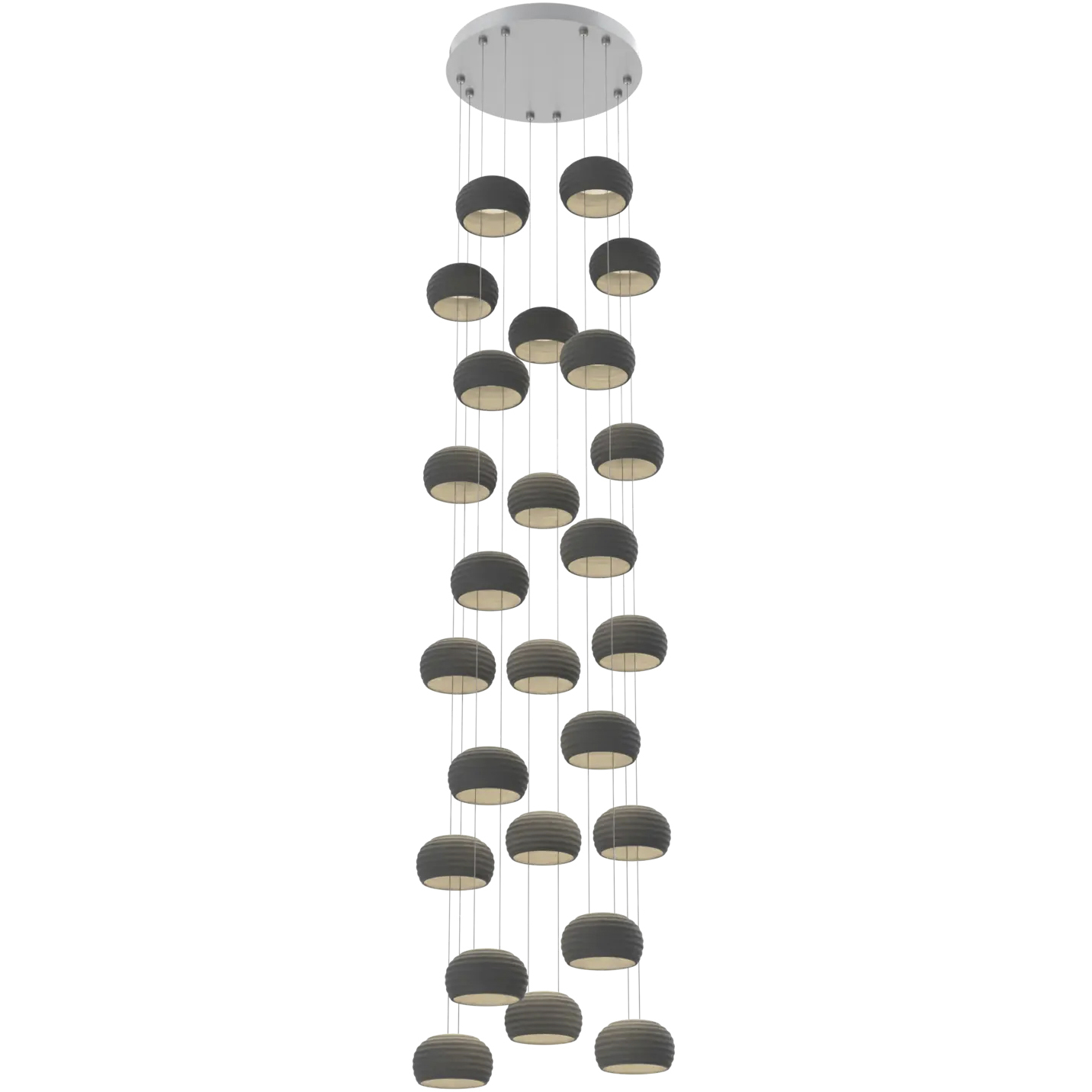 Torno LED 20 inch Classic Silver with Charcoal Stack Multi-Pendant Ceiling Light